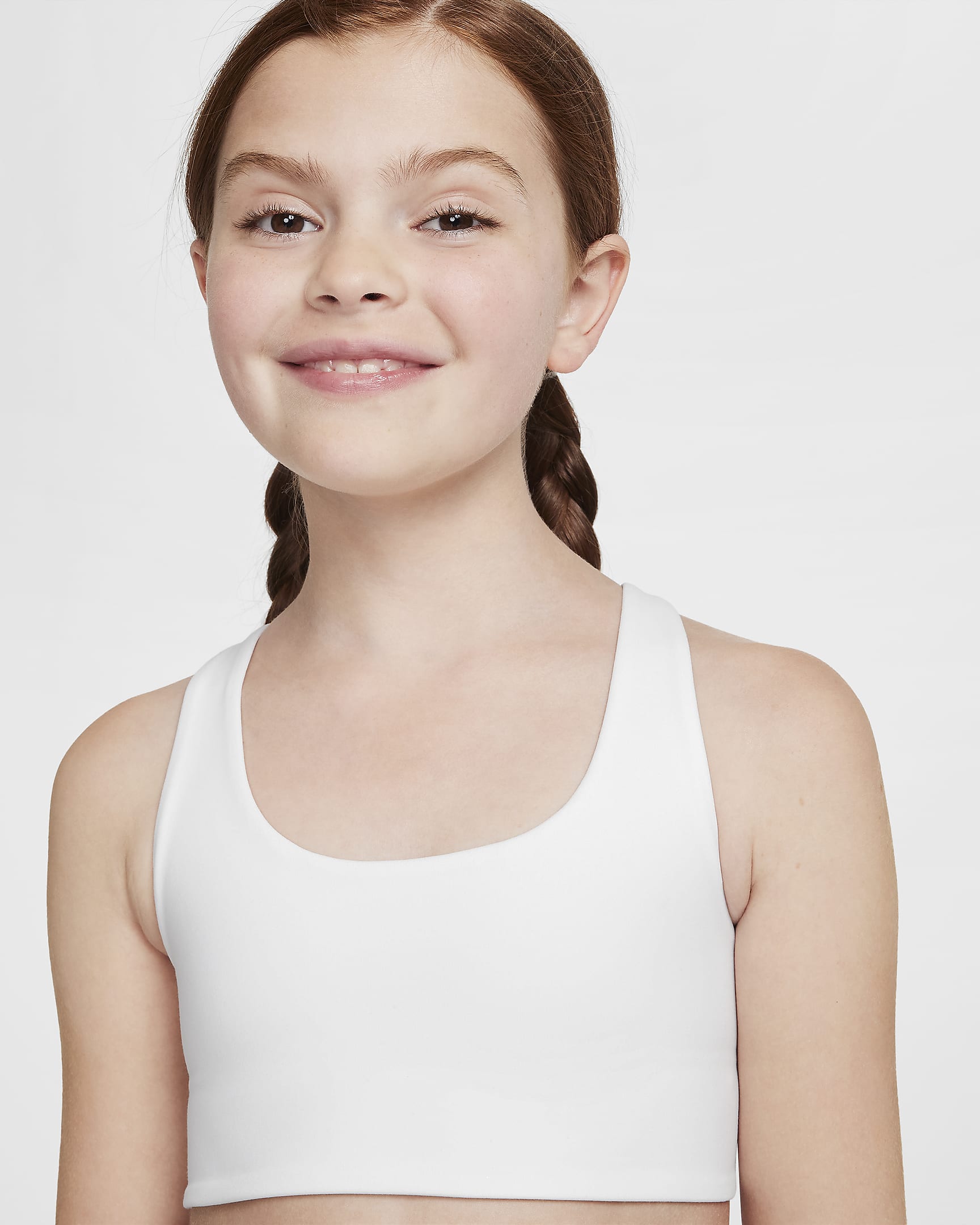 Nike One Older Kids' (Girls') Long-Line Sports Bra - White/Black