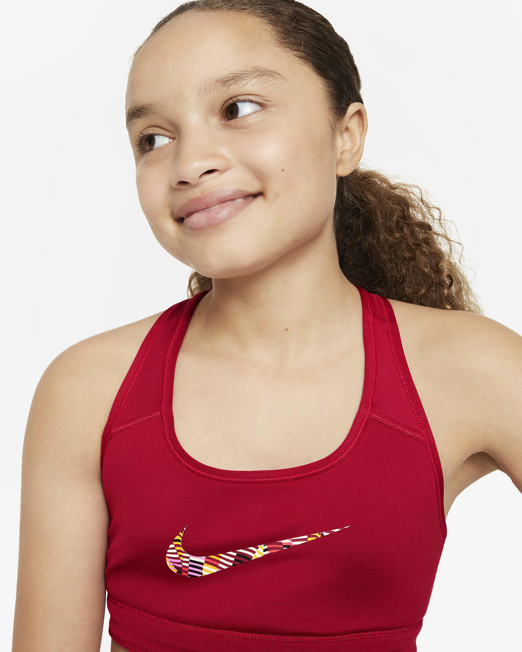 Nike Swoosh Older Kids' (Girls') Reversible Sports Bra. Nike PT