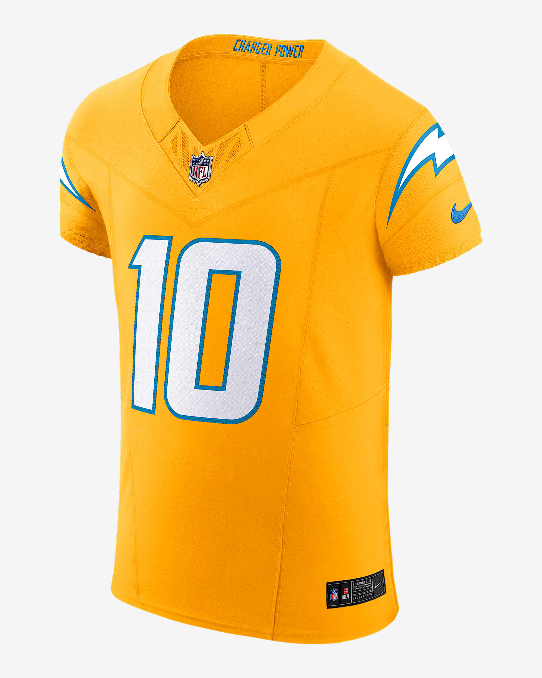 Justin Herbert Los Angeles Chargers Men's Nike Dri-FIT NFL Elite Jersey - Gold