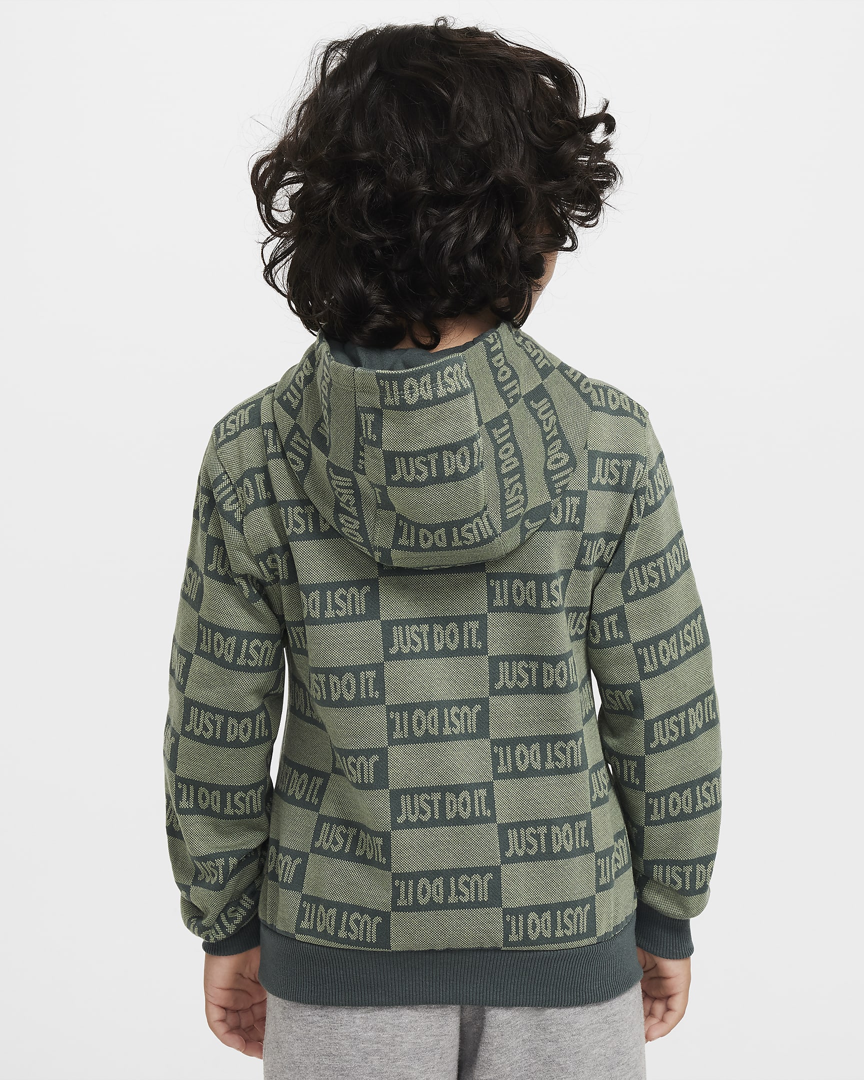 Nike Sportswear Textured Club Little Kids' Fleece Pullover Hoodie - Oil Green