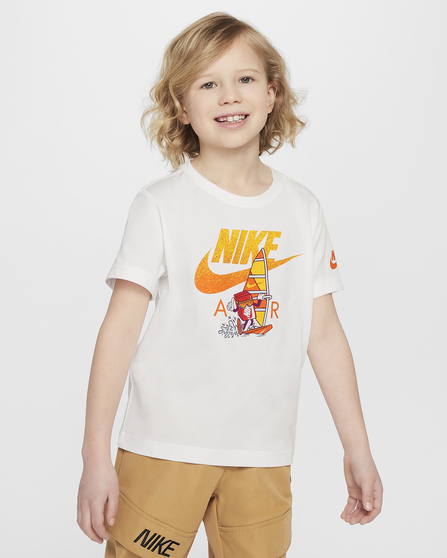 Nike Air Younger Kids' Boxy Windsurfing T-Shirt - White