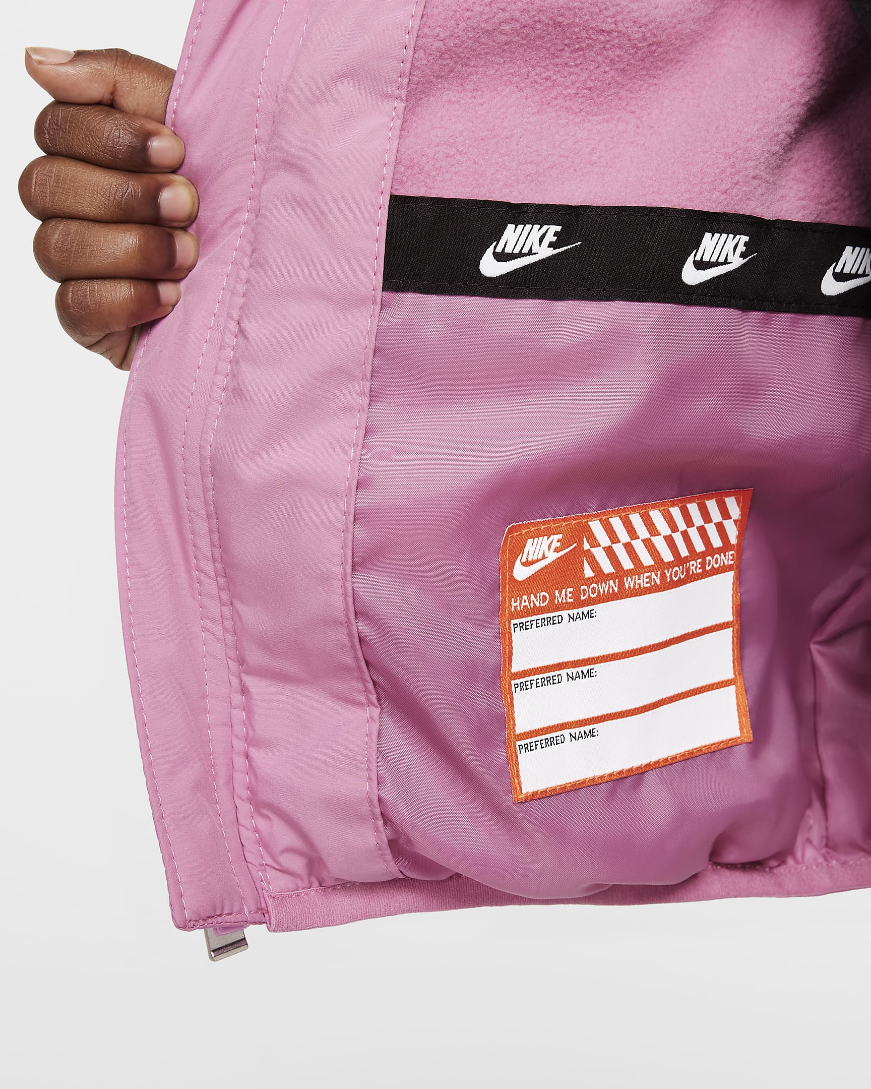 Nike Toddler Wrapped Swoosh Debossed Quilted Jacket - Magic Flamingo