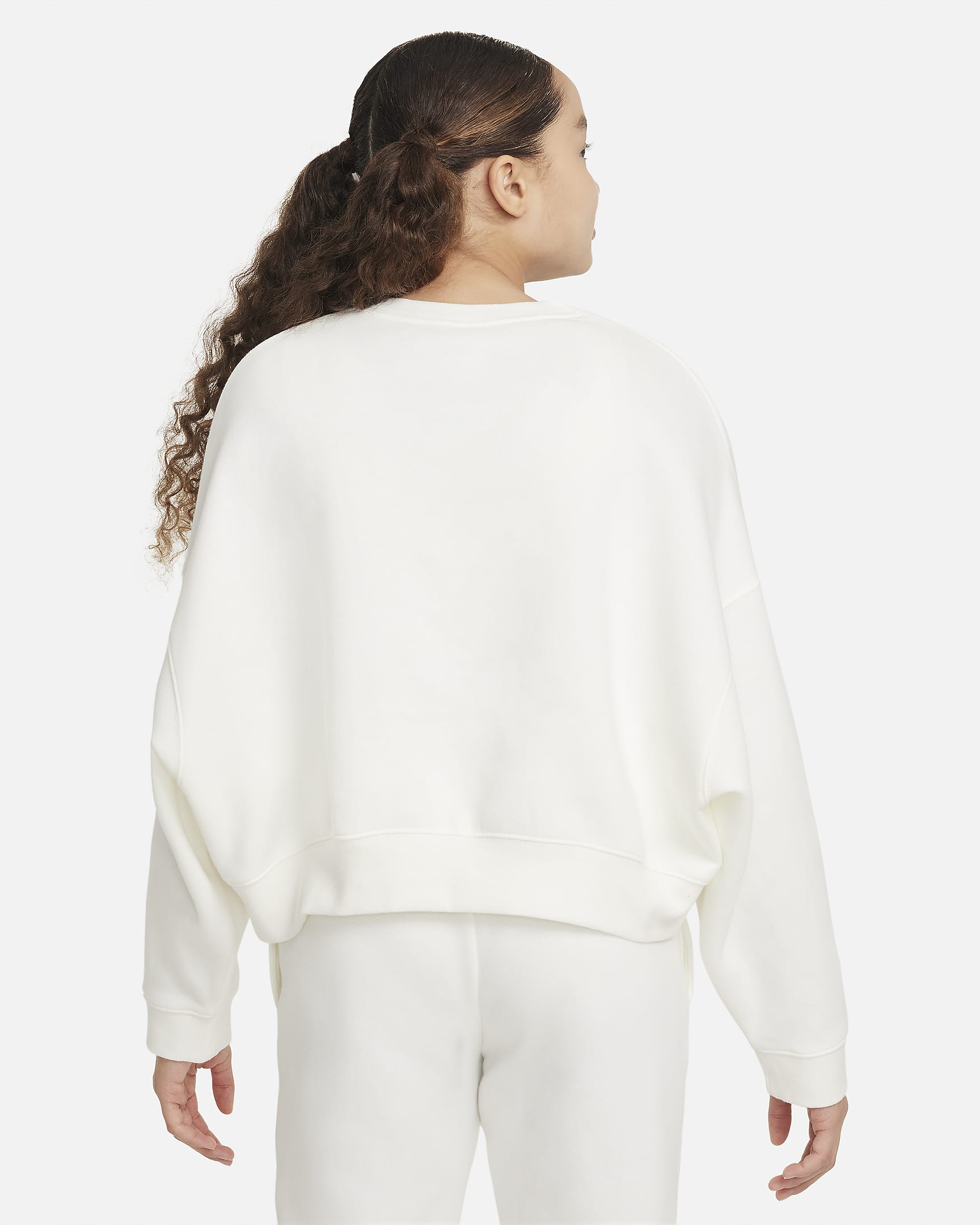 Nike Sportswear oversized sweatshirt van fleece met ronde hals voor meisjes - Sail