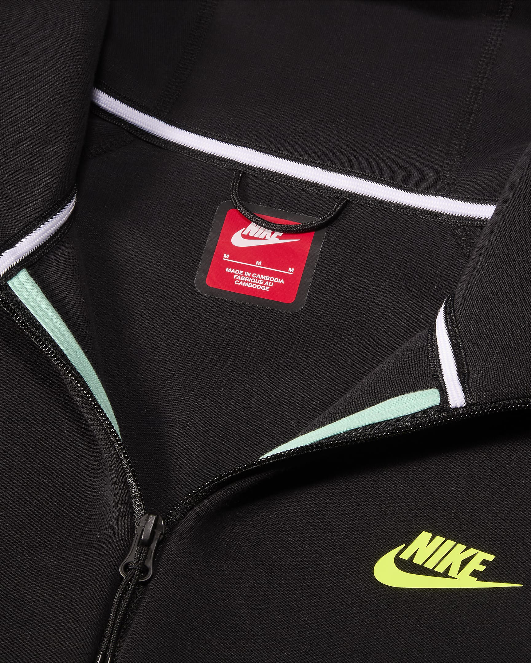 Nike Sportswear Tech Fleece Windrunner hettejakke til herre - Emerald Rise/Svart