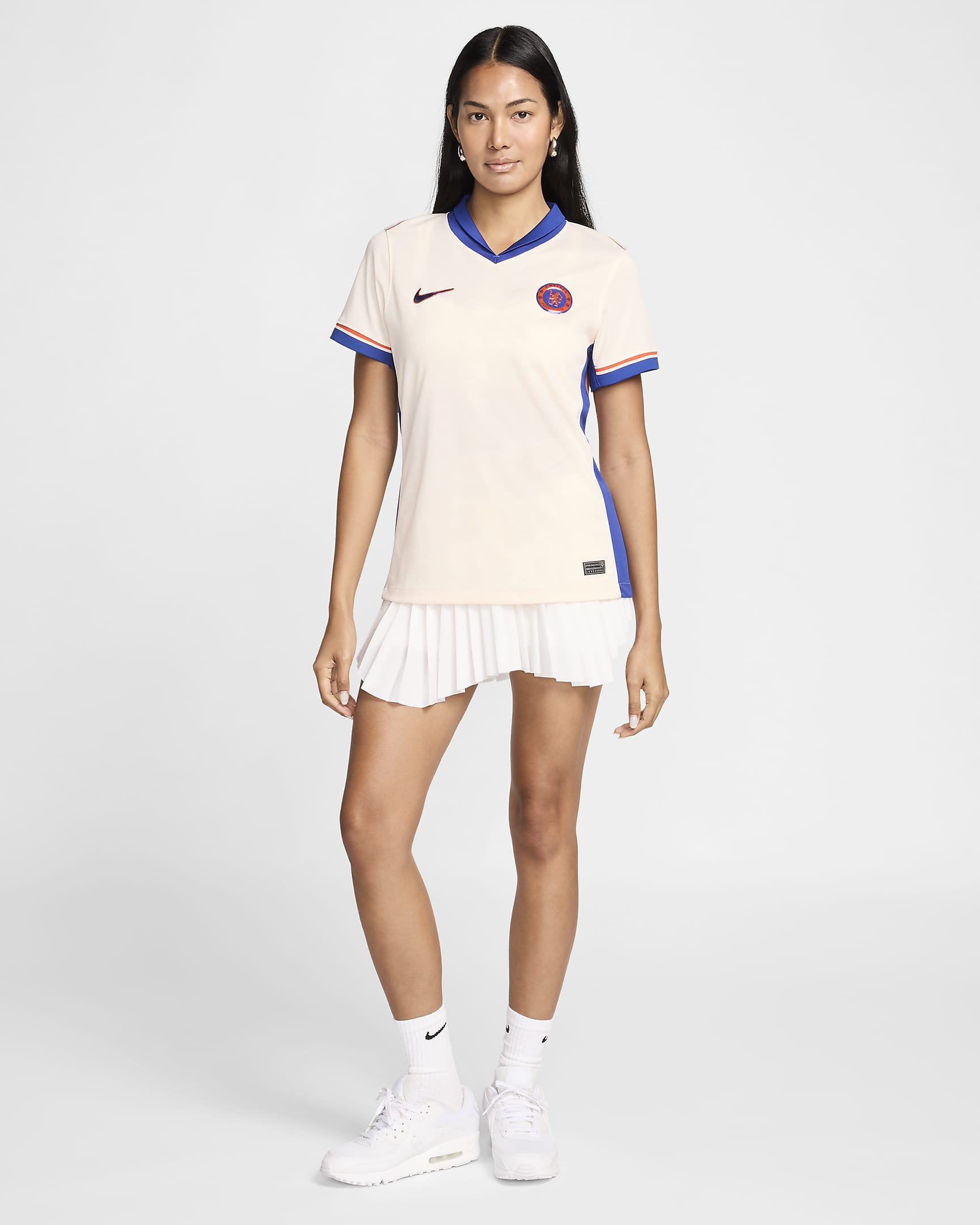 Chelsea FC 2024/25 Stadium Away Women's Nike Dri-FIT Soccer Replica Jersey - Guava Ice/Team Orange/Rush Blue