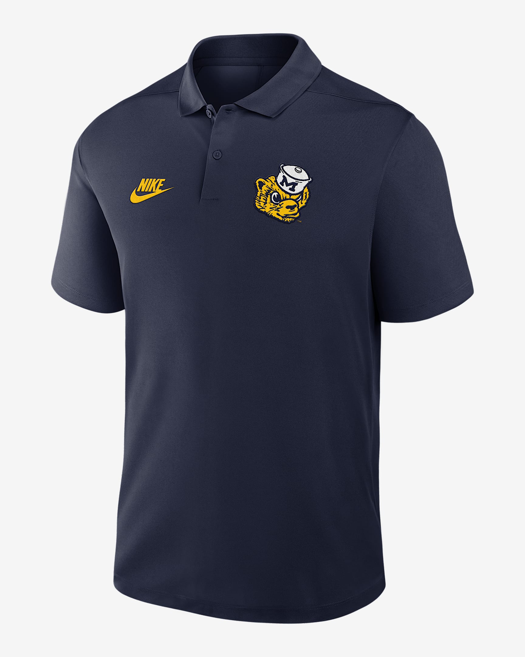 Michigan Primetime Victory Legacy Vault Logo Men's Nike Dri-FIT College Polo - College Navy