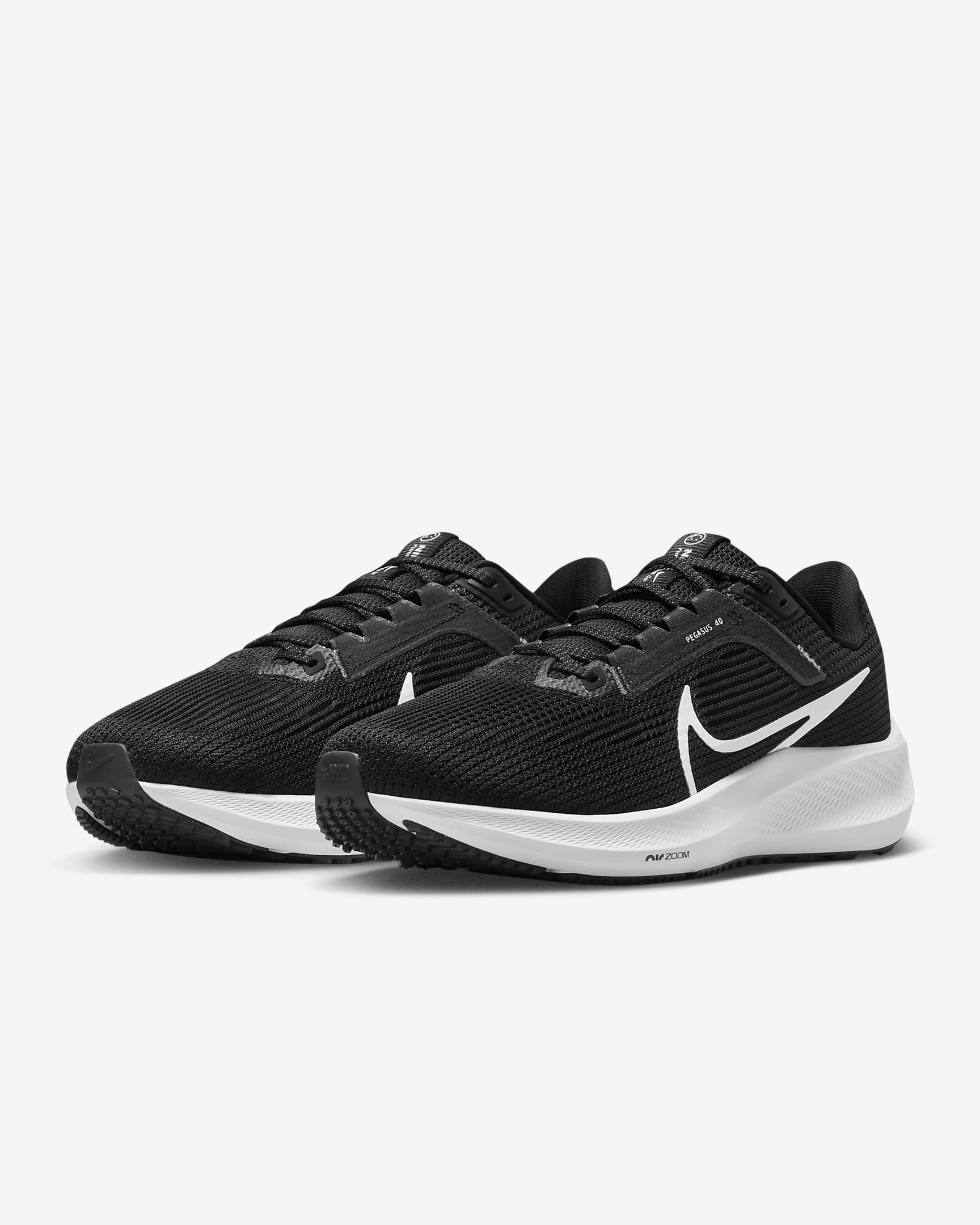 Nike Pegasus 40 Women's Road Running Shoes (Extra Wide) - Black/Iron Grey/White