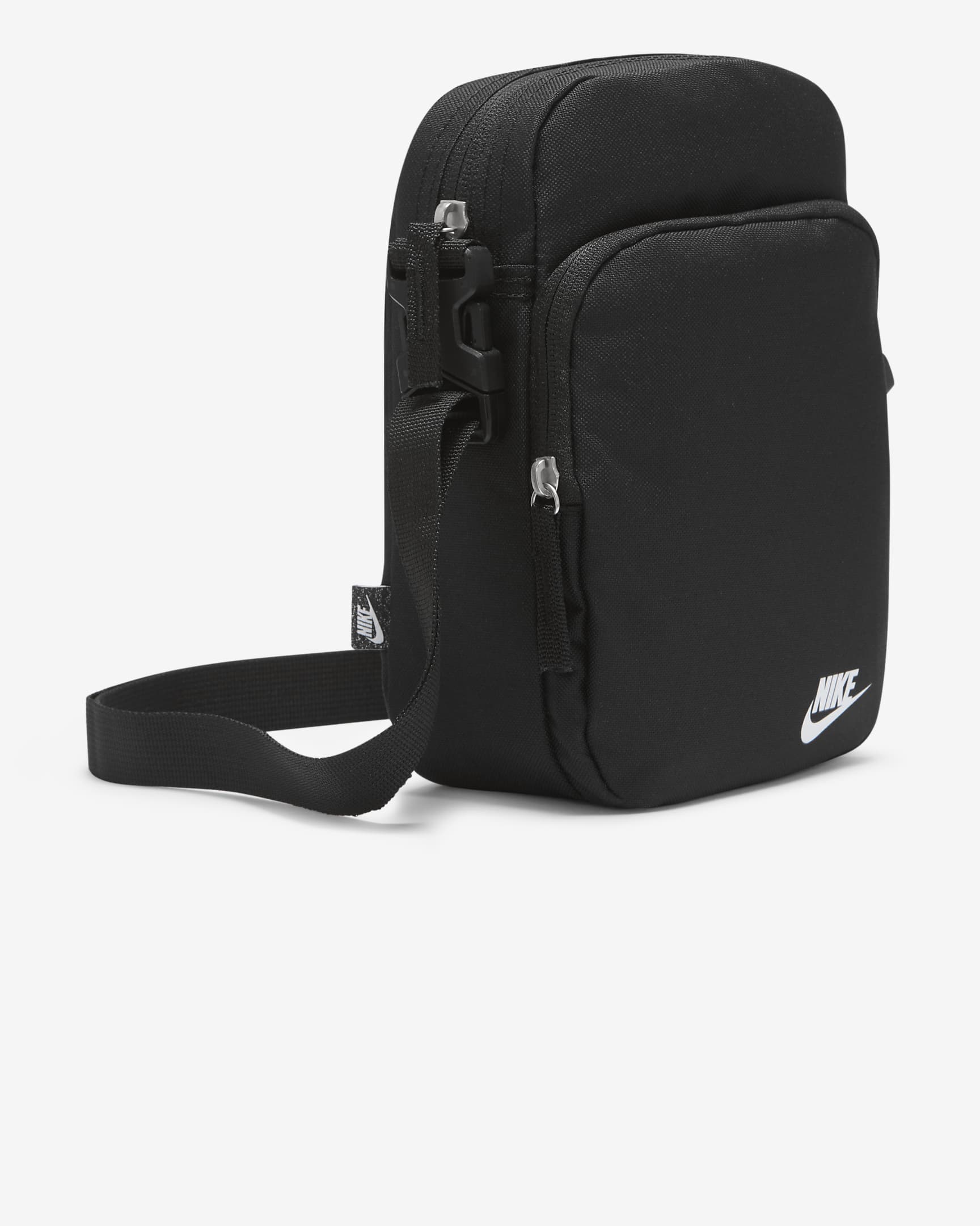 Nike Heritage Crossbody-Tasche (4 l) - Schwarz/Schwarz/Weiß