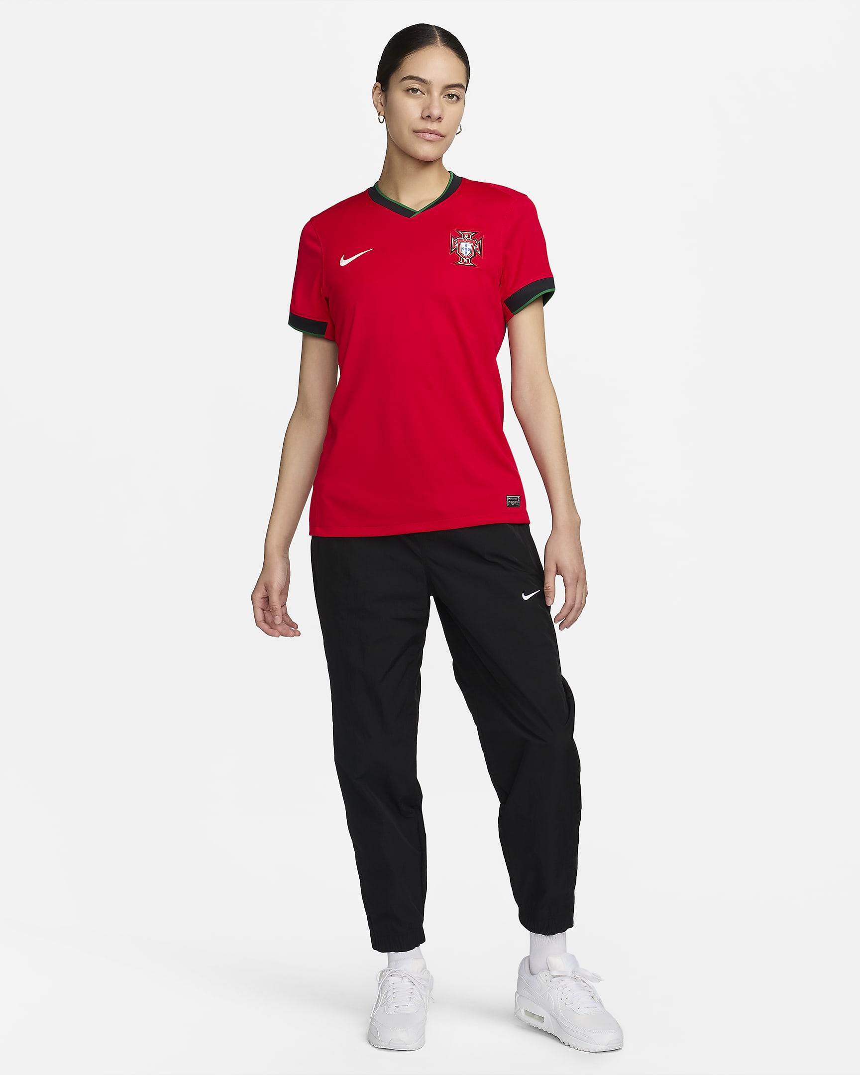 Portugal 2024/25 Stadium Nike Dri-FIT Replica fotballdrakt til dame (herrelaget, hjemmedrakt) - University Red/Pine Green/Pitch Blue/Sail