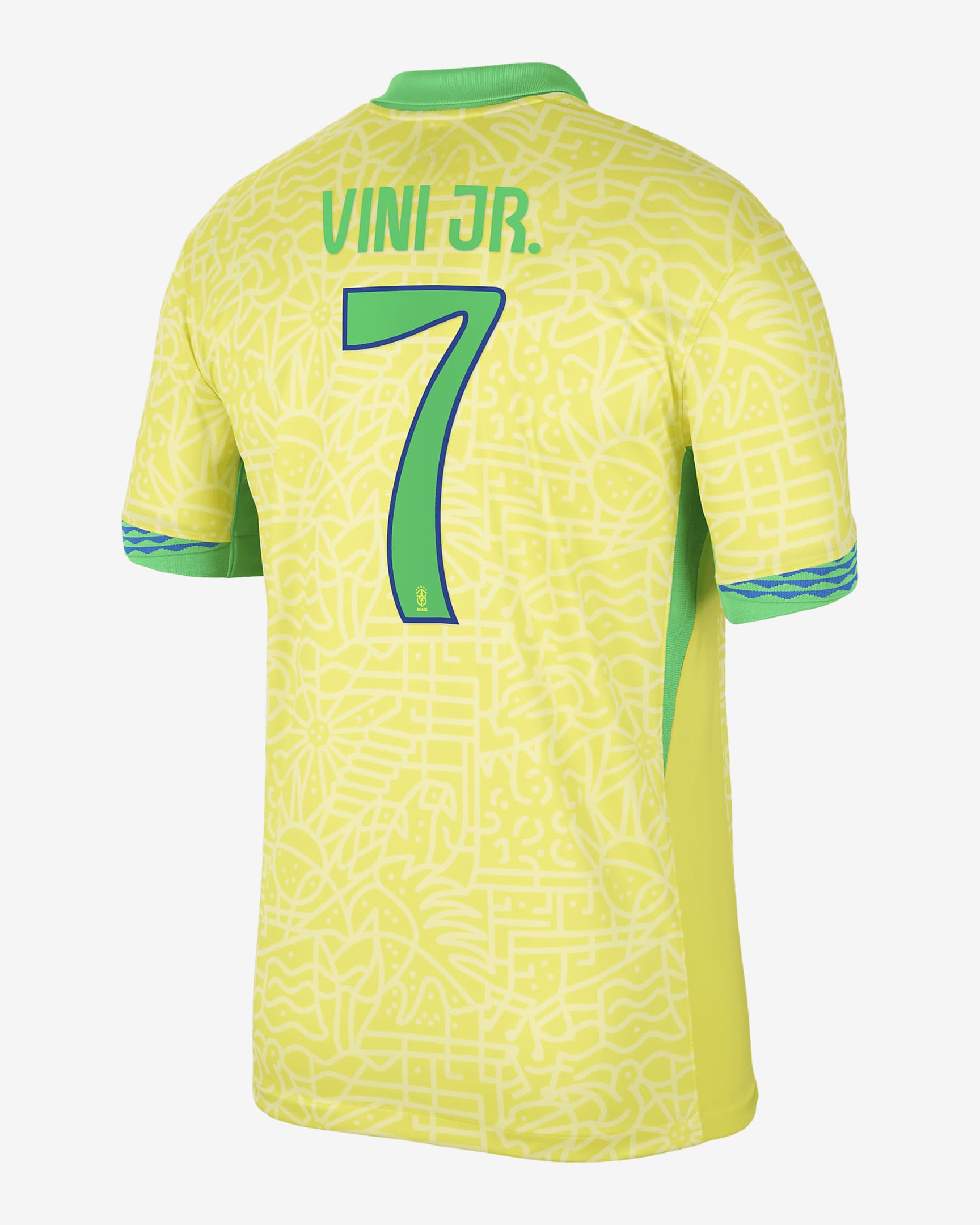 Vini Jr. Brazil National Team 2024 Stadium Away Men's Nike Dri-FIT Soccer Jersey - Yellow