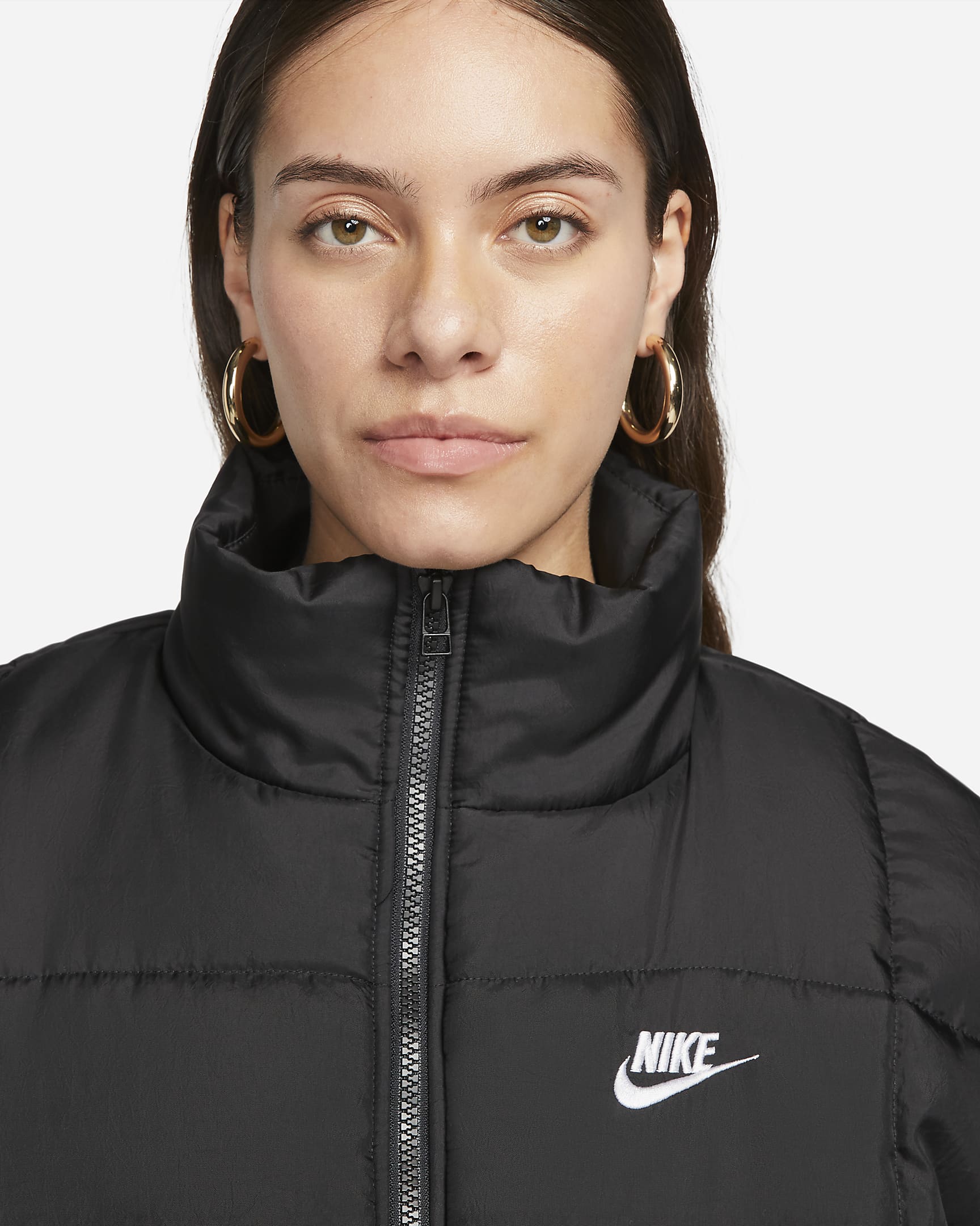 Veste sans manches ample Therma-FIT Nike Sportswear Classic Puffer pour femme - Noir/Blanc