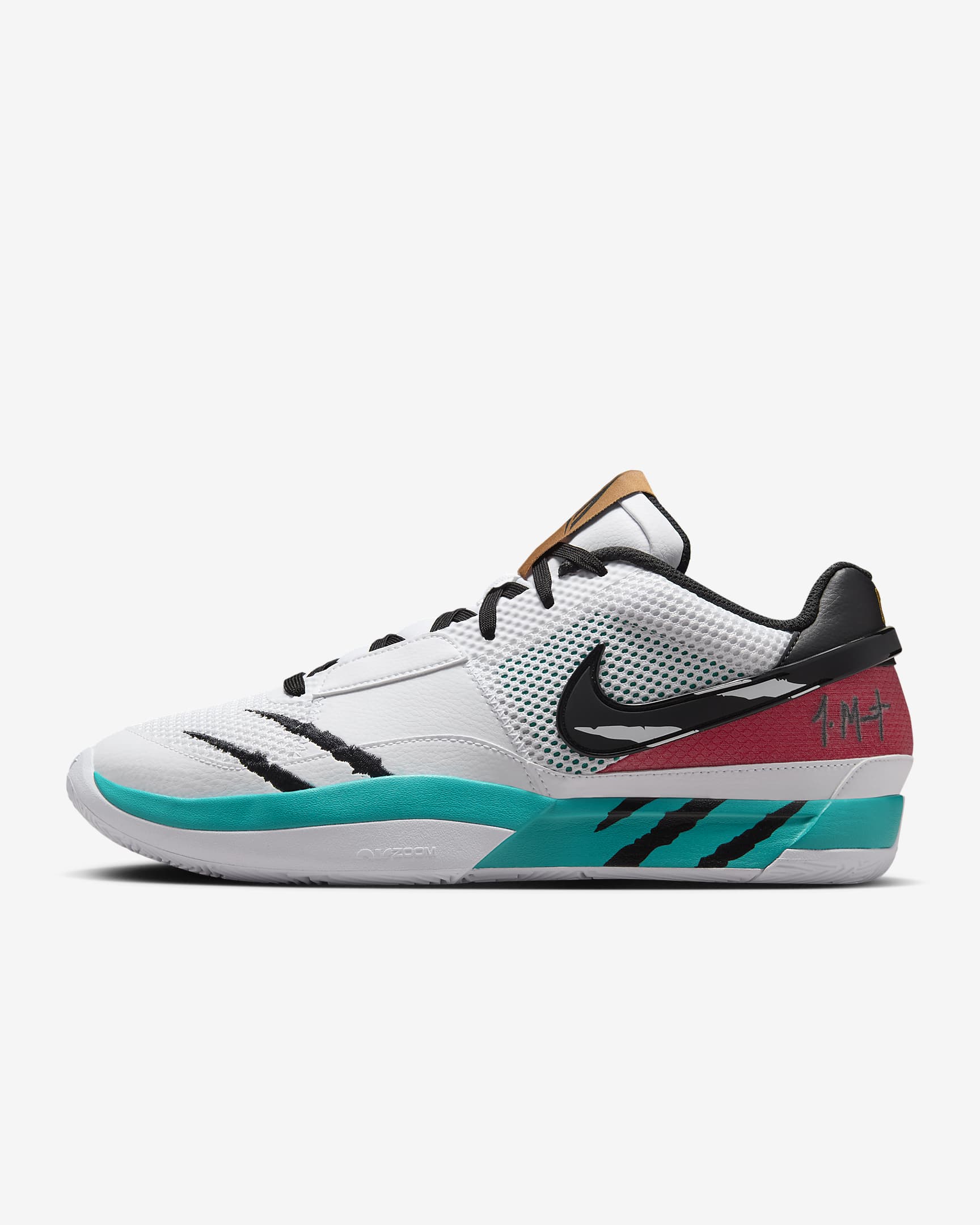 Ja 1 "Scratch" EP Basketball Shoes - White/Turbo Green/University Red/Black