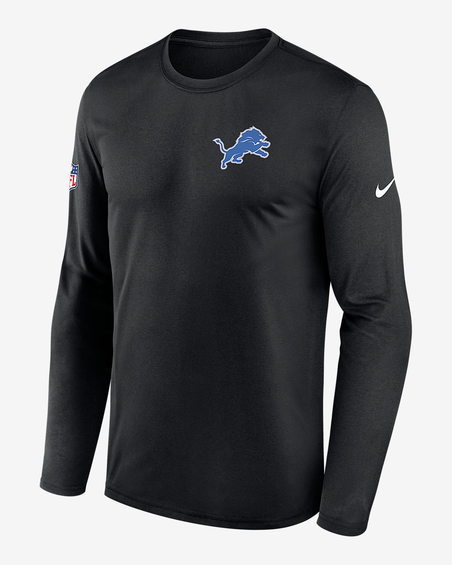 Playera de manga larga Nike Dri-FIT de la NFL para hombre Detroit Lions Alt Legend Small Logo - Negro