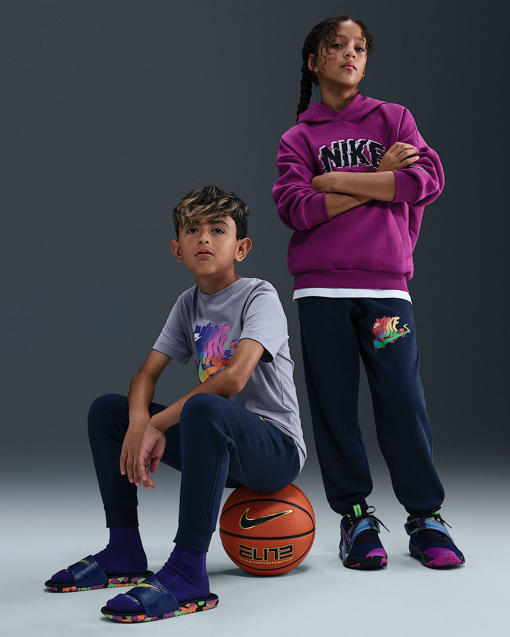 Nike Sportswear Club Fleece Big Kids' Joggers - Midnight Navy/White