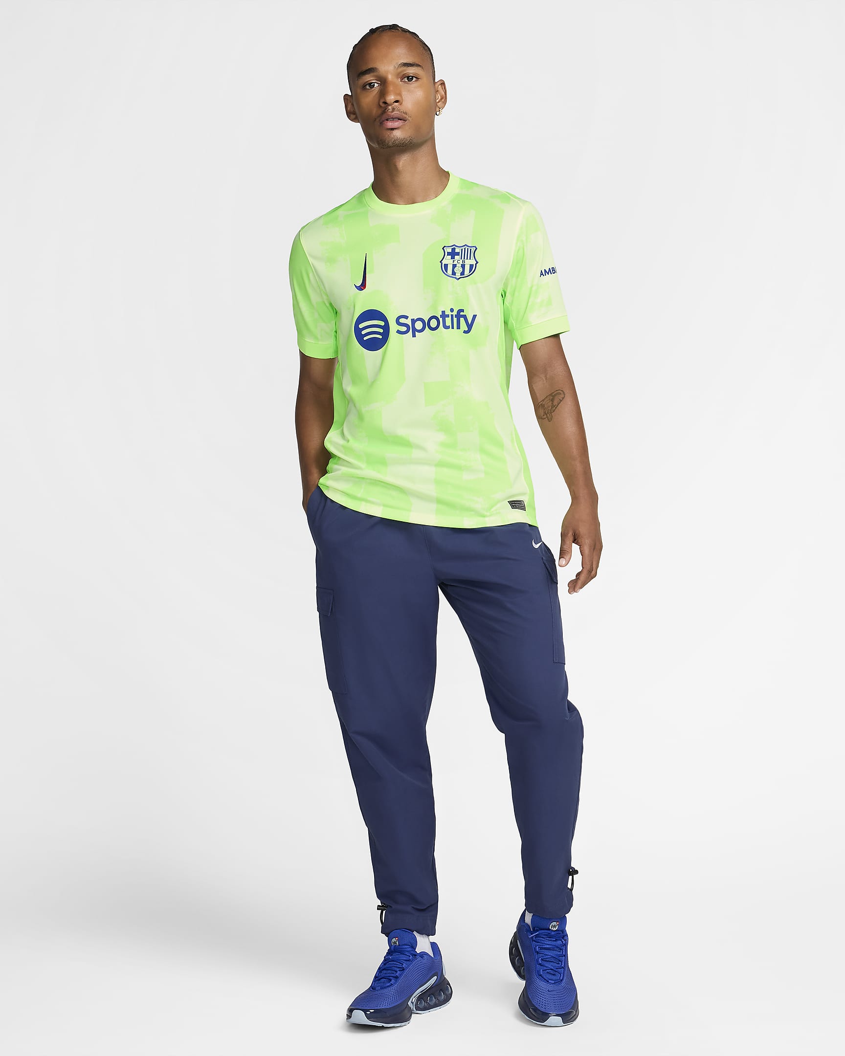 FC Barcelona 2024/25 Stadium Third Nike Dri-FIT Replica-fodboldtrøje til mænd - Barely Volt/Barely Volt/Lime Blast/Old Royal