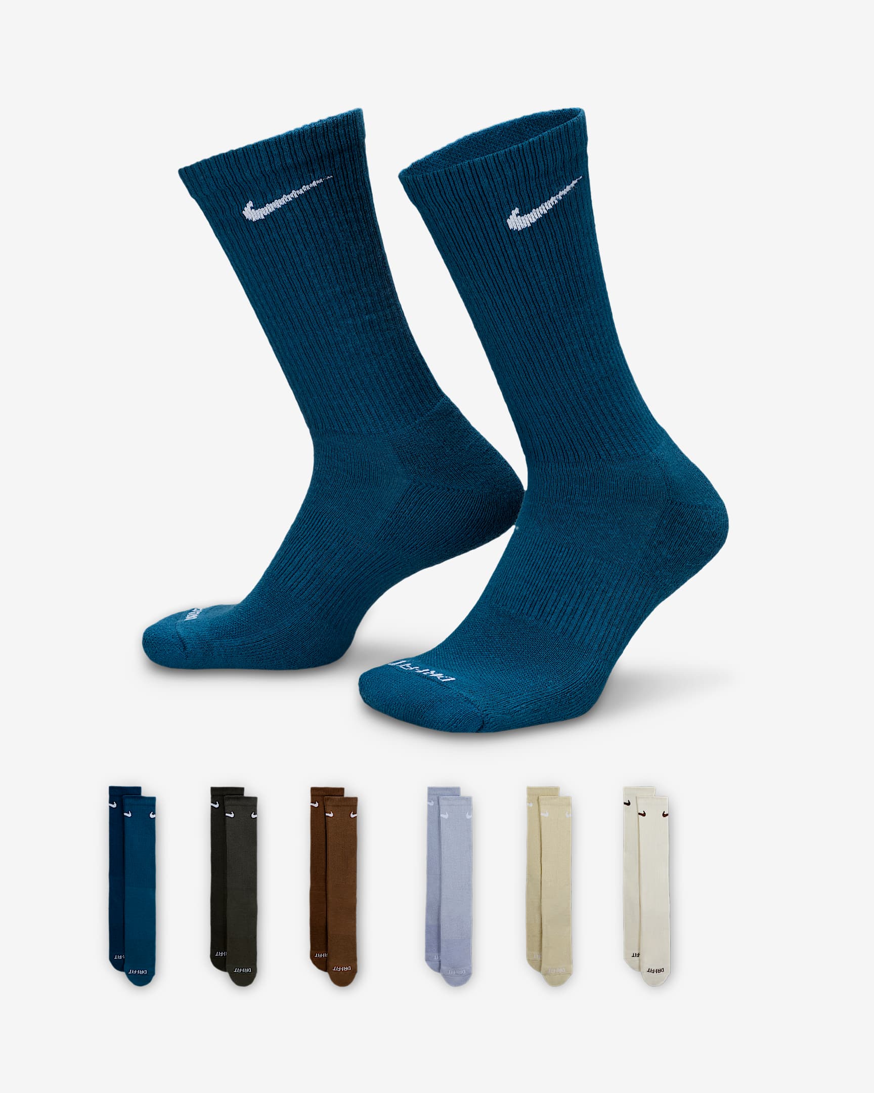 Nike Everyday Plus Cushioned Calcetines largos de entrenamiento (6 pares) - Multicolor