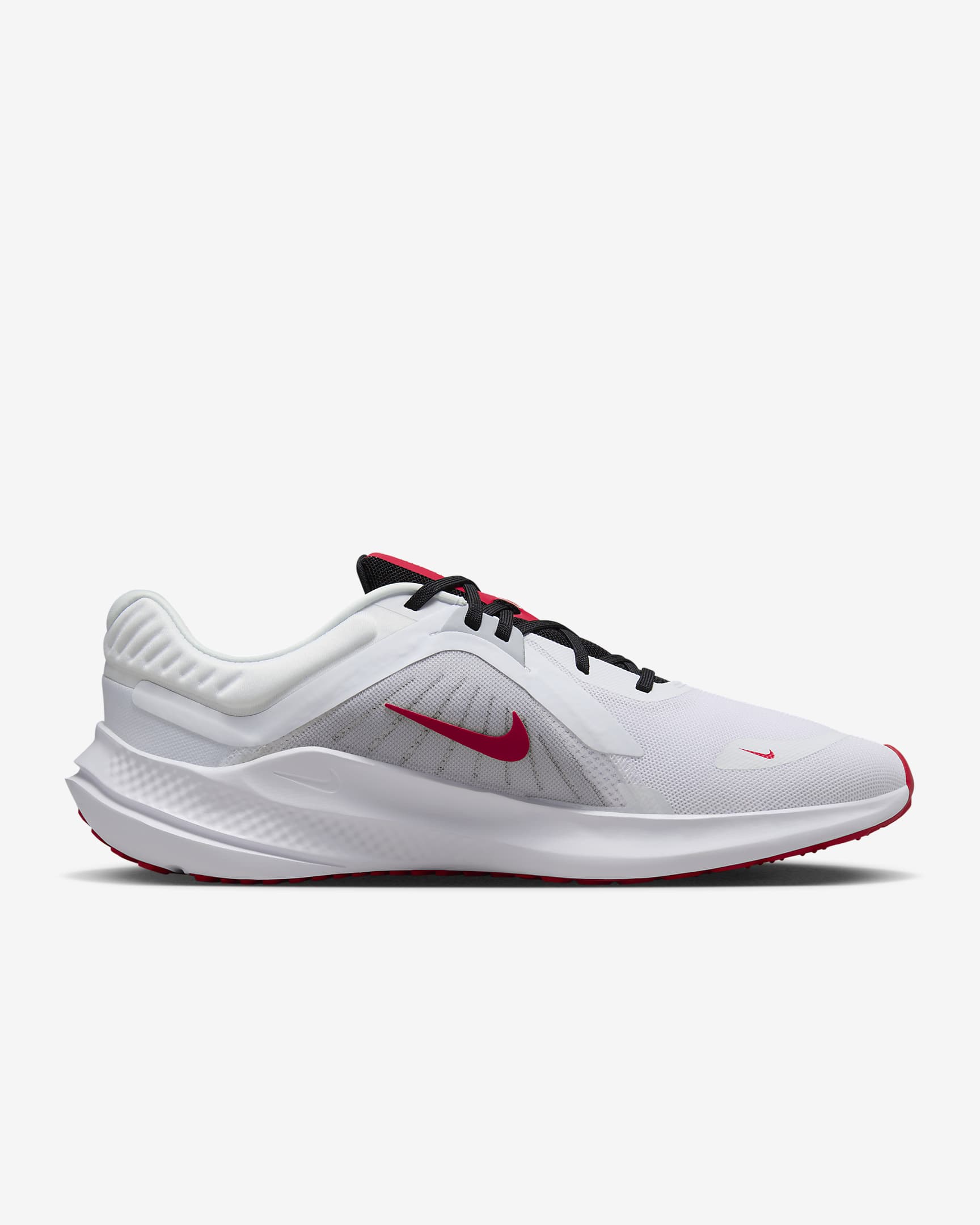 Nike Quest 5 Men's Road Running Shoes - White/Light Smoke Grey/Black/Fire Red