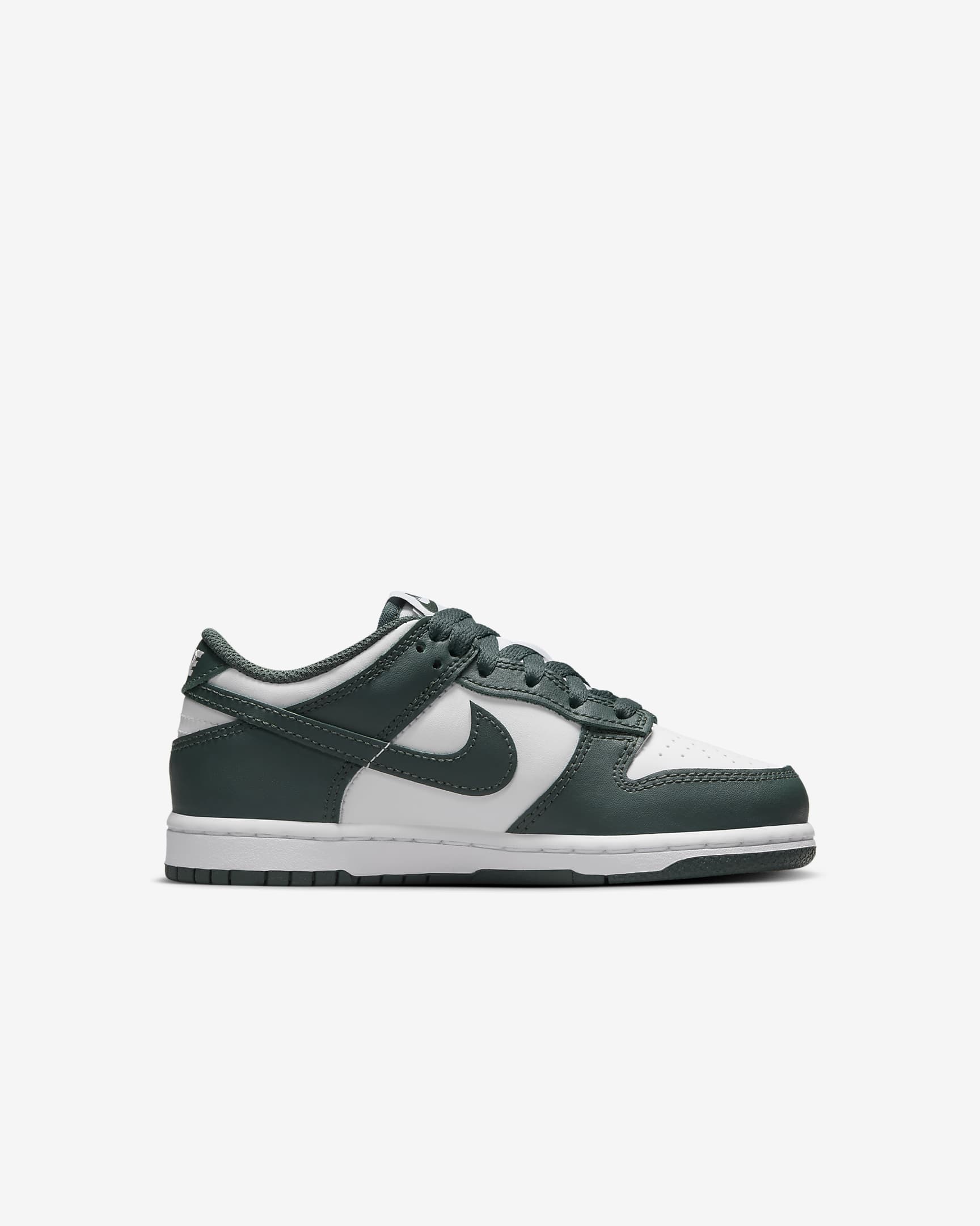 Nike Dunk Low Younger Kids' Shoes - White/White/Vintage Green