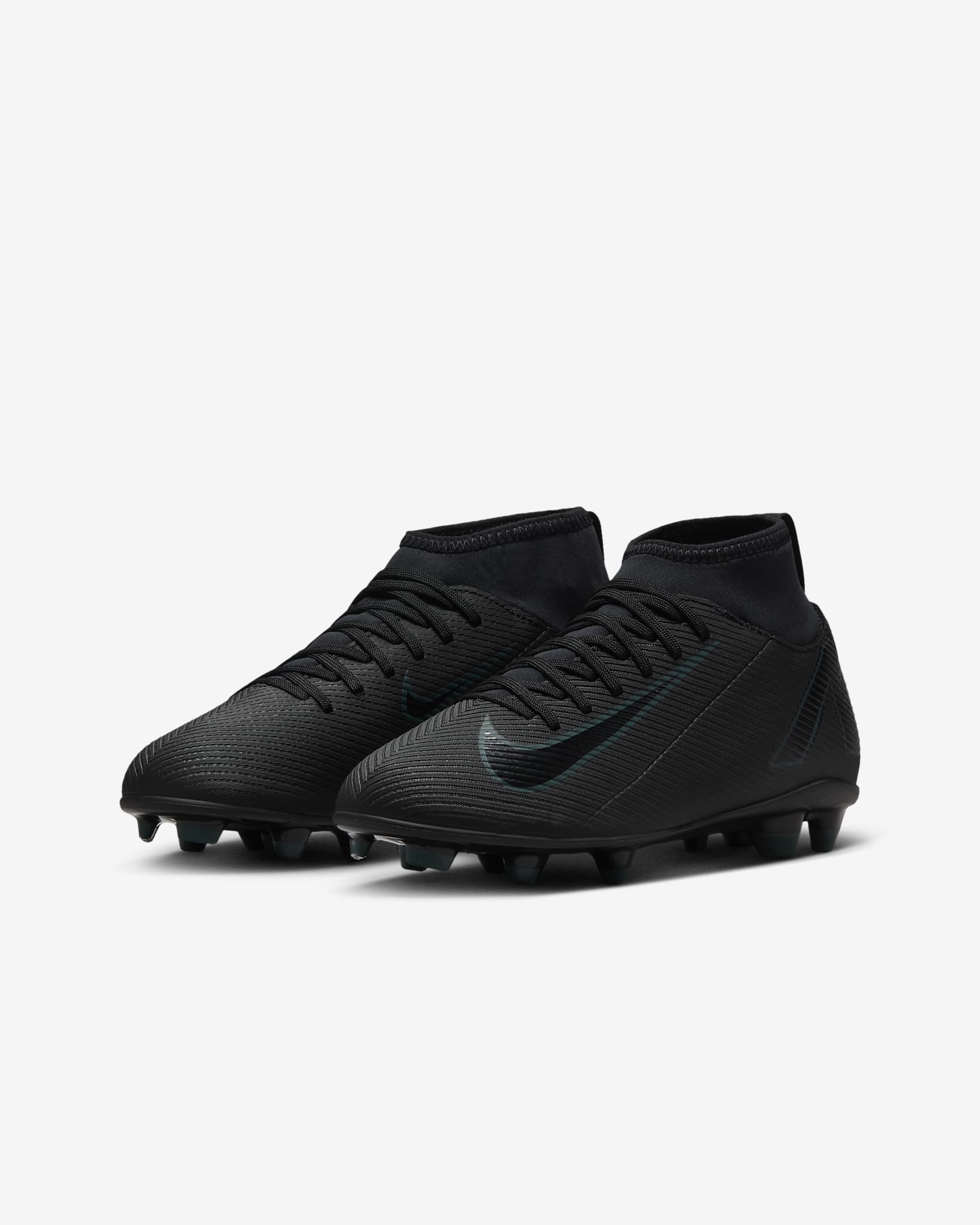 Nike Jr. Mercurial Superfly 10 Club high-top voetbalschoenen voor kleuters/kids (meerdere ondergronden) - Zwart/Deep Jungle/Zwart