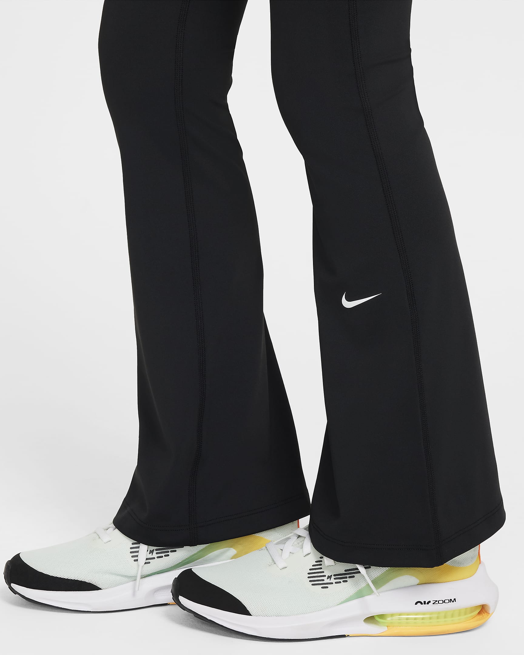 Nike One Girls' Dri-FIT Flared Leggings - Black/White