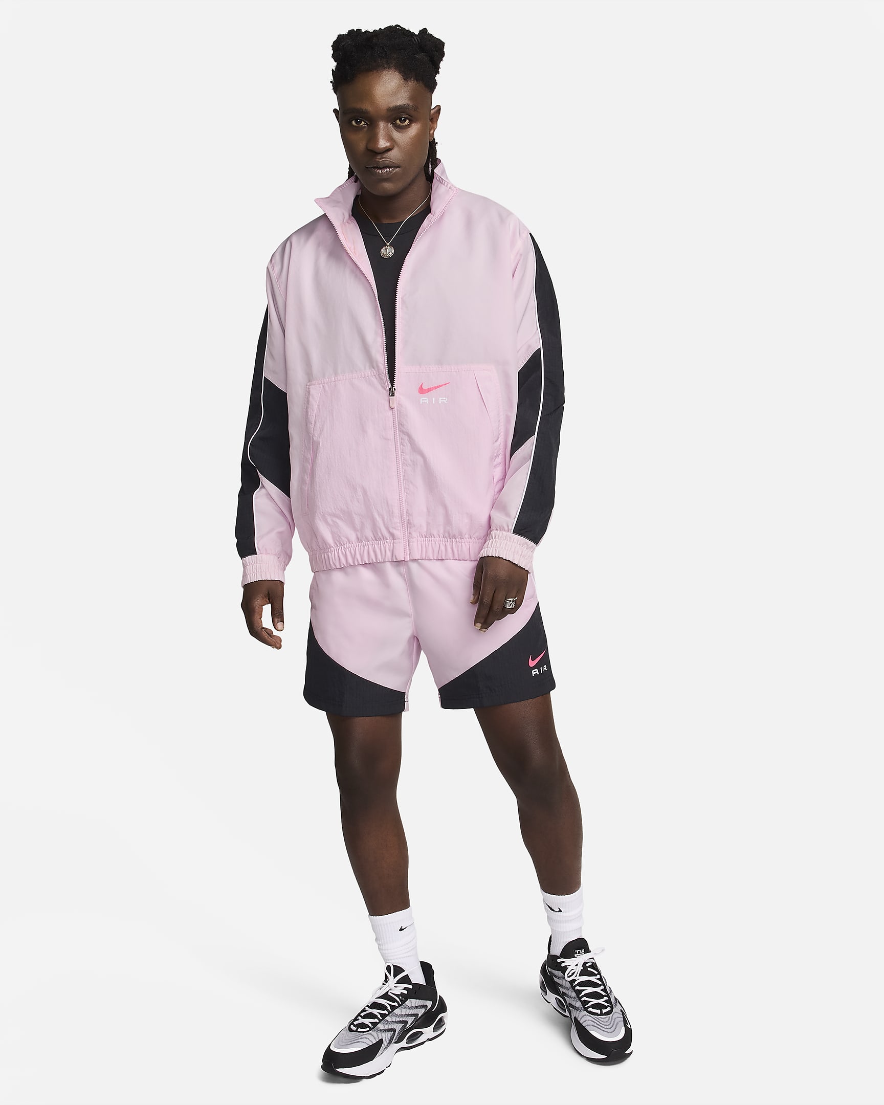 Veste de survêtement tissée Nike Air pour homme - Pink Foam/Noir