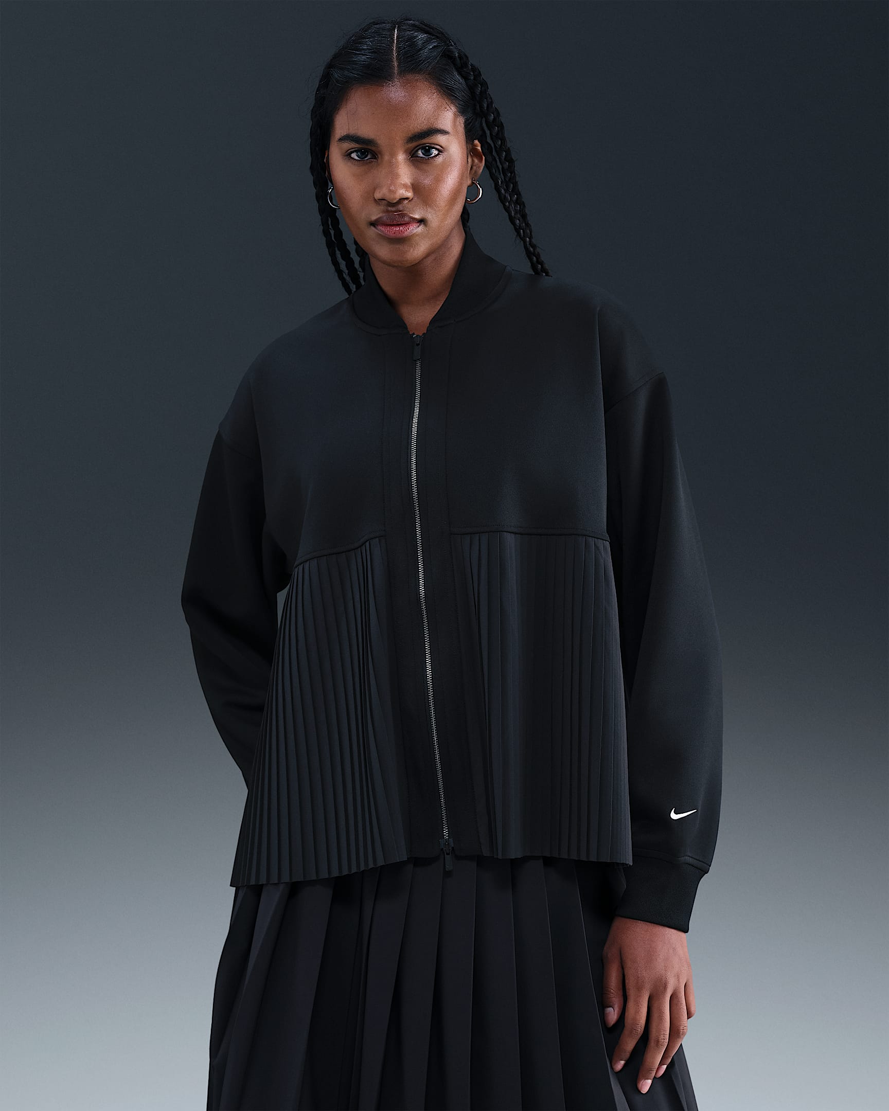 Chaqueta plisada para mujer Nike Sportswear - Negro/Vela