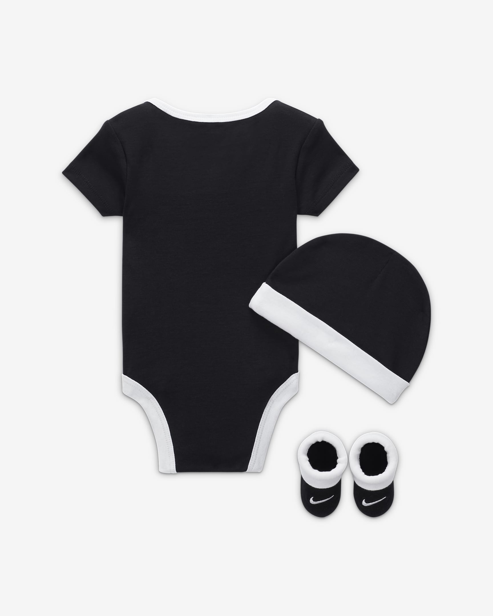 Nike Baby (0-6M) Bodysuit, Hat and Booties Box Set - White