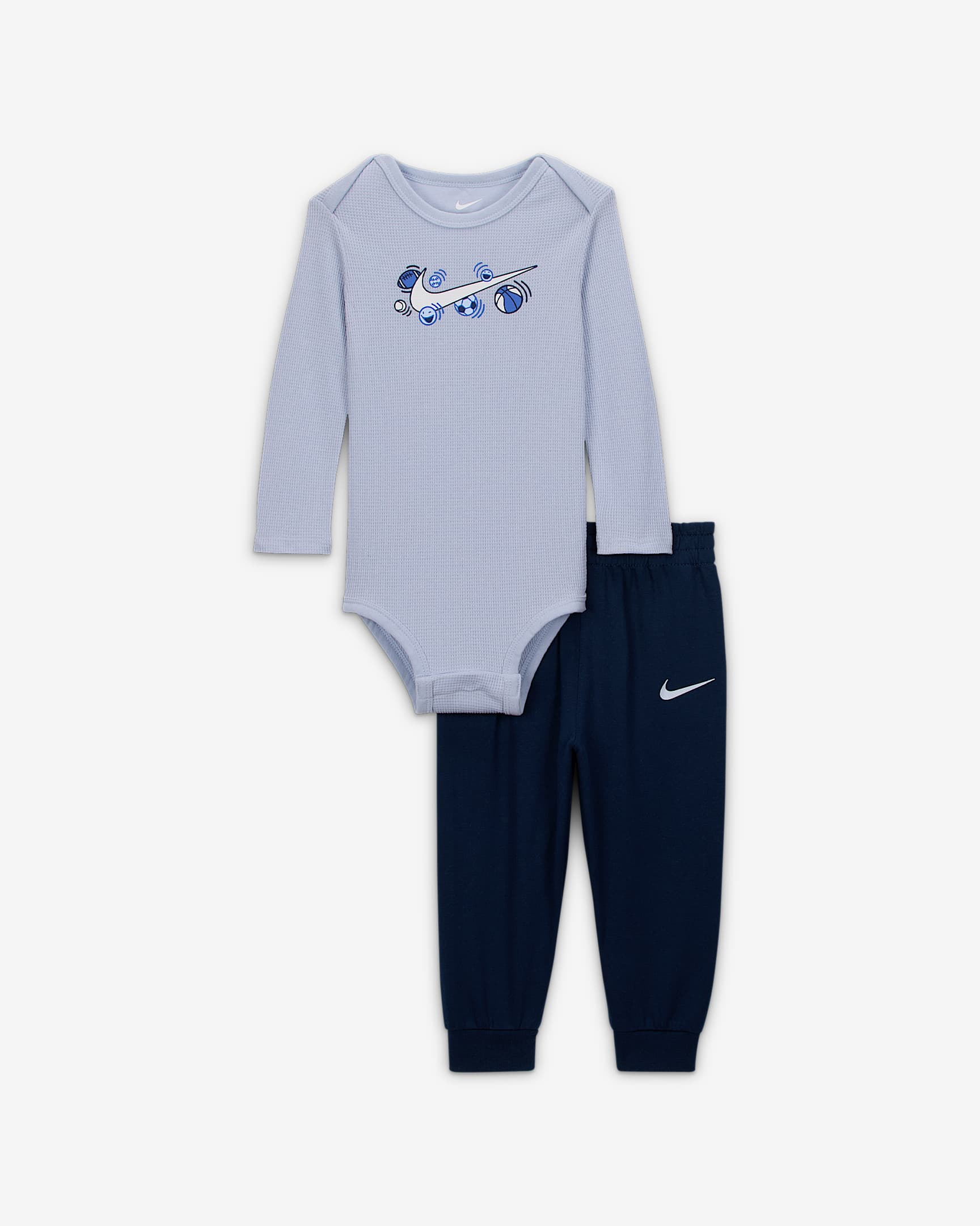 Nike Play For All Baby (12-24M) Long Sleeve Bodysuit and Pants Set - Midnight Navy