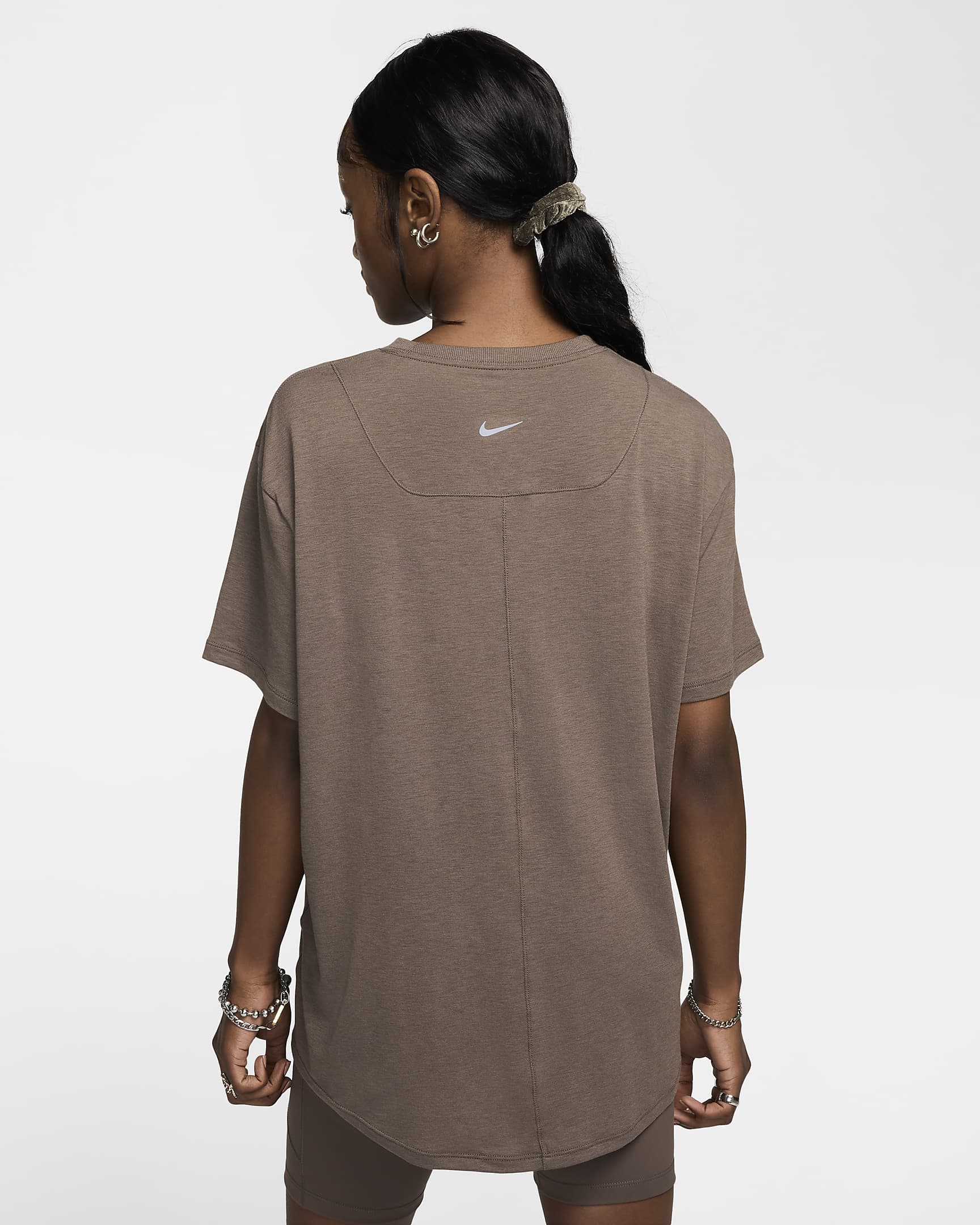 Nike One Relaxed Women's Dri-FIT Short-Sleeve Top - Ironstone/Black