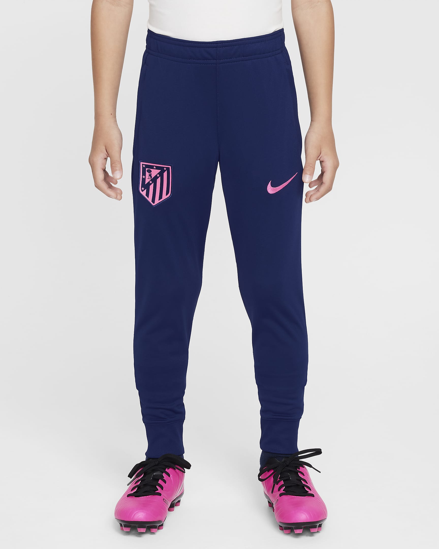 Atlético Madrid Strike Derde Nike Dri-FIT knit voetbaltrainingspak voor kids - Pink Glow/Blue Void/Blue Void