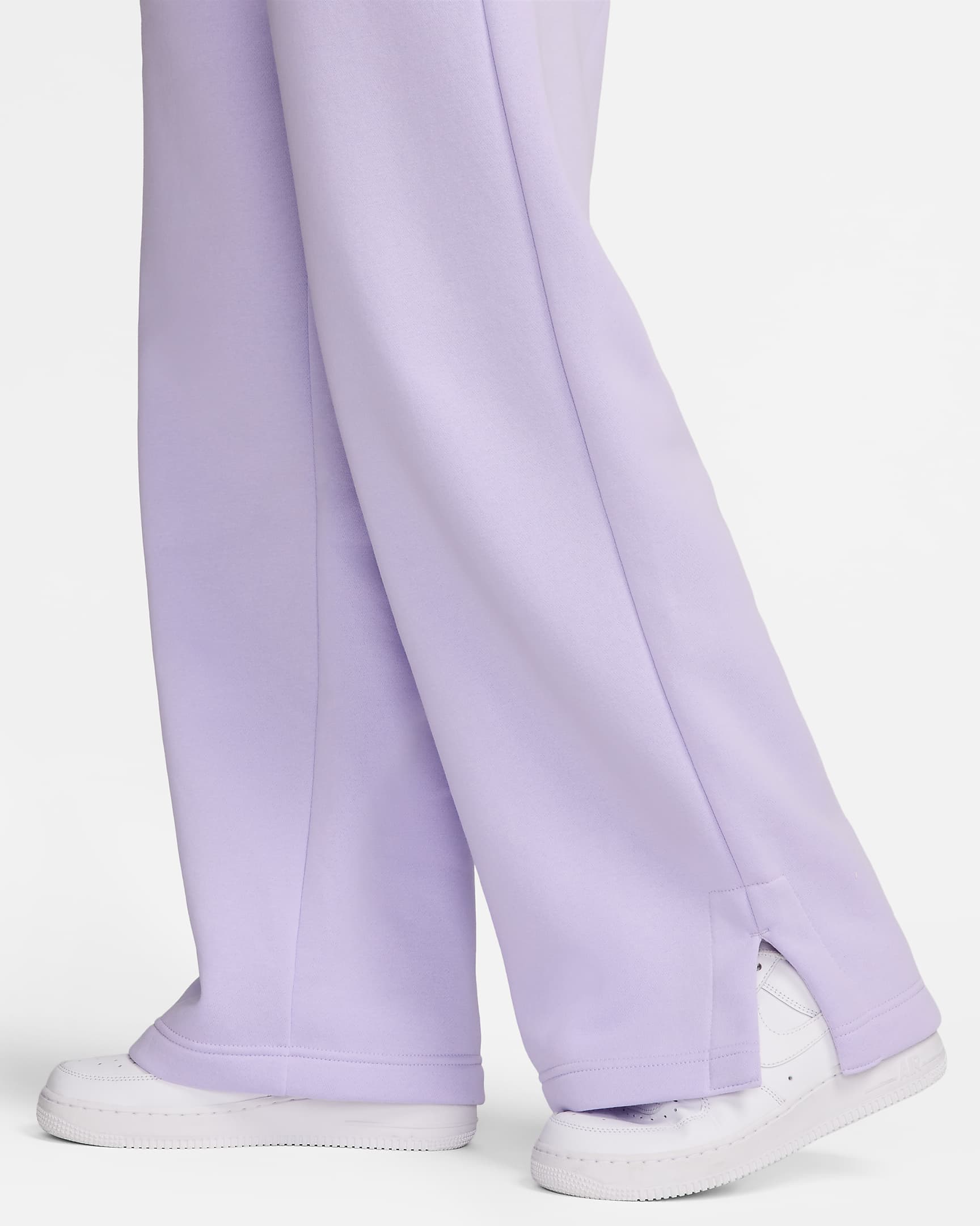 Nike Sportswear Phoenix Fleece Damen-Trainingshose mit hohem Taillenbund und weitem Bein - Violet Mist/Sail