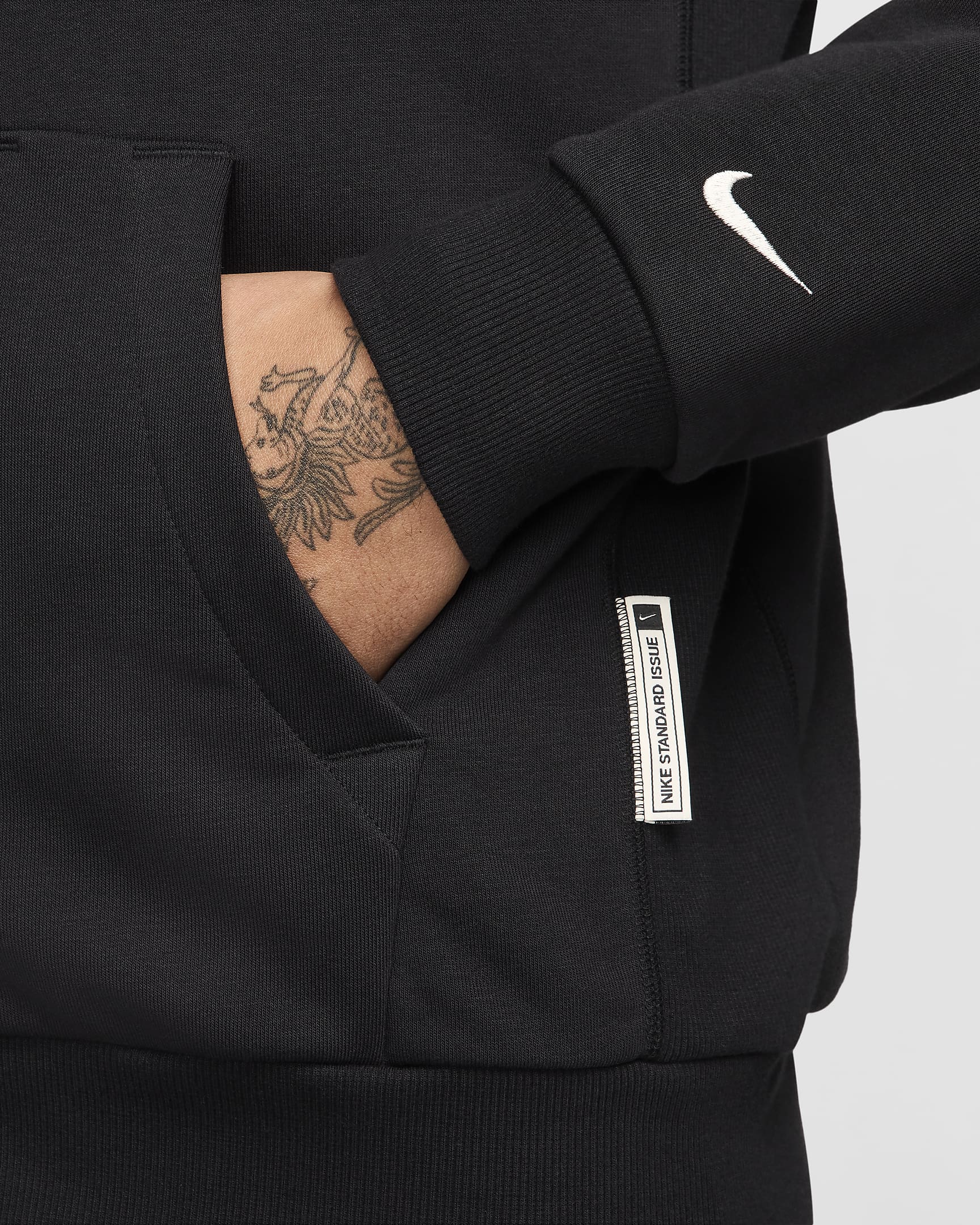 Nike Standard Issue Sudadera con capucha de baloncesto Dri-FIT con cremallera completa - Hombre - Negro/Pale Ivory