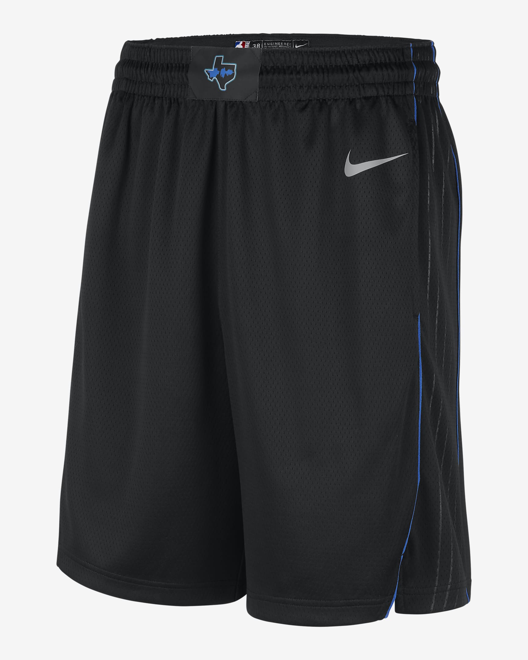 Dallas Mavericks 2023/24 City Edition Nike Dri-FIT NBA Swingman Shorts für Herren - Schwarz/Flat Silver