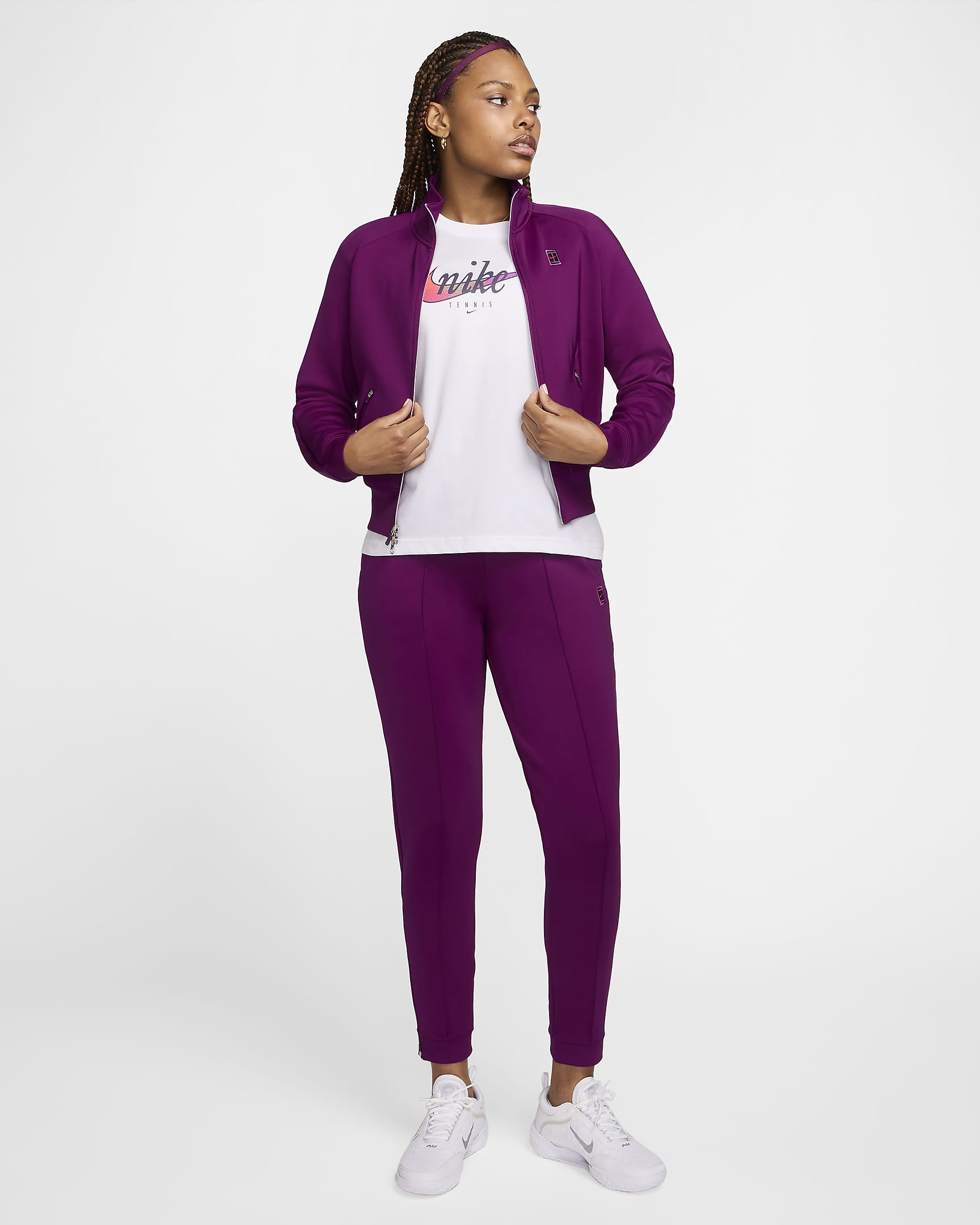 NikeCourt Dri-FIT Women's Knit Tennis Trousers - Sangria