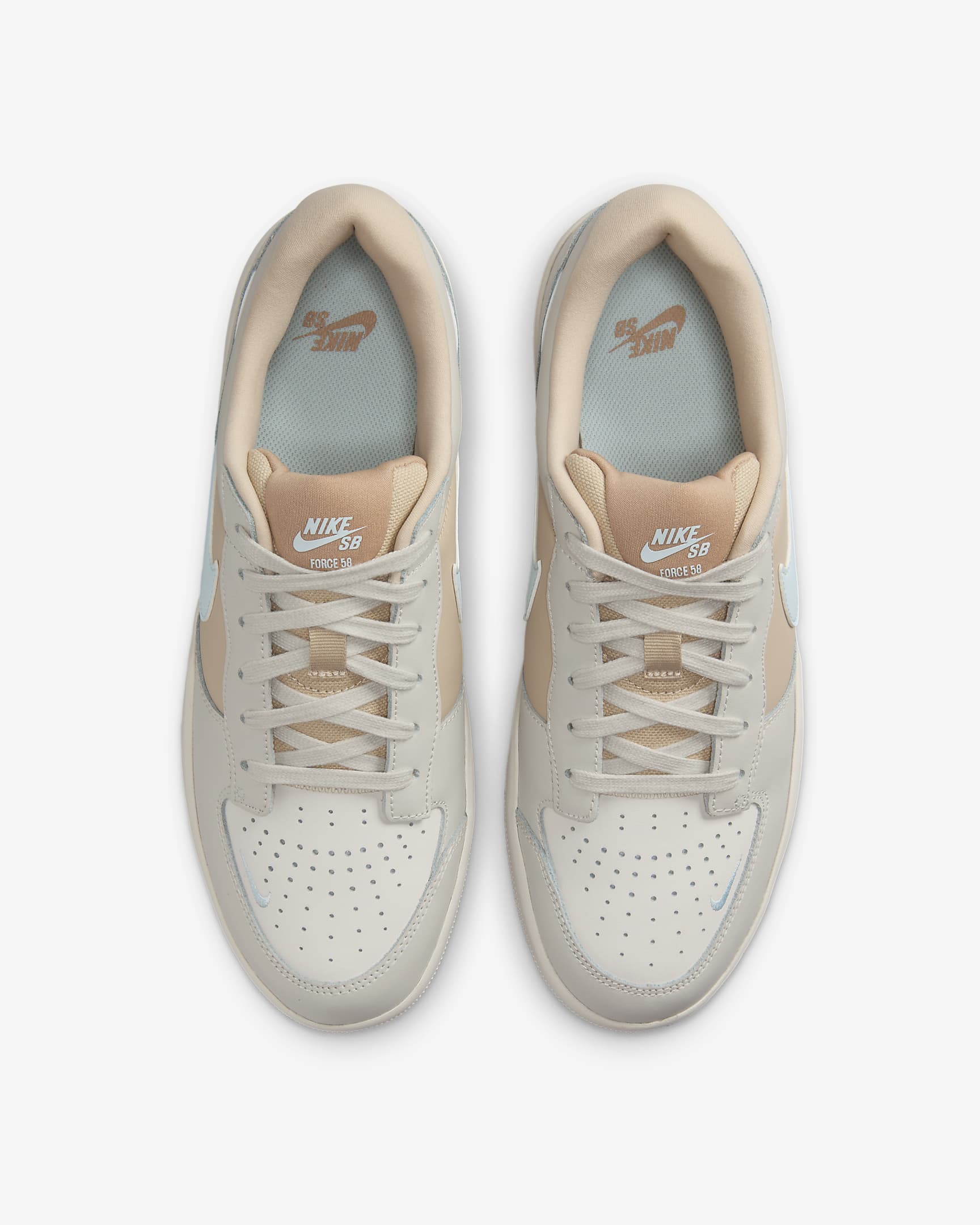 Nike SB Force 58 Premium Skate Shoes - Light Bone/Sanddrift/Hemp/Glacier Blue