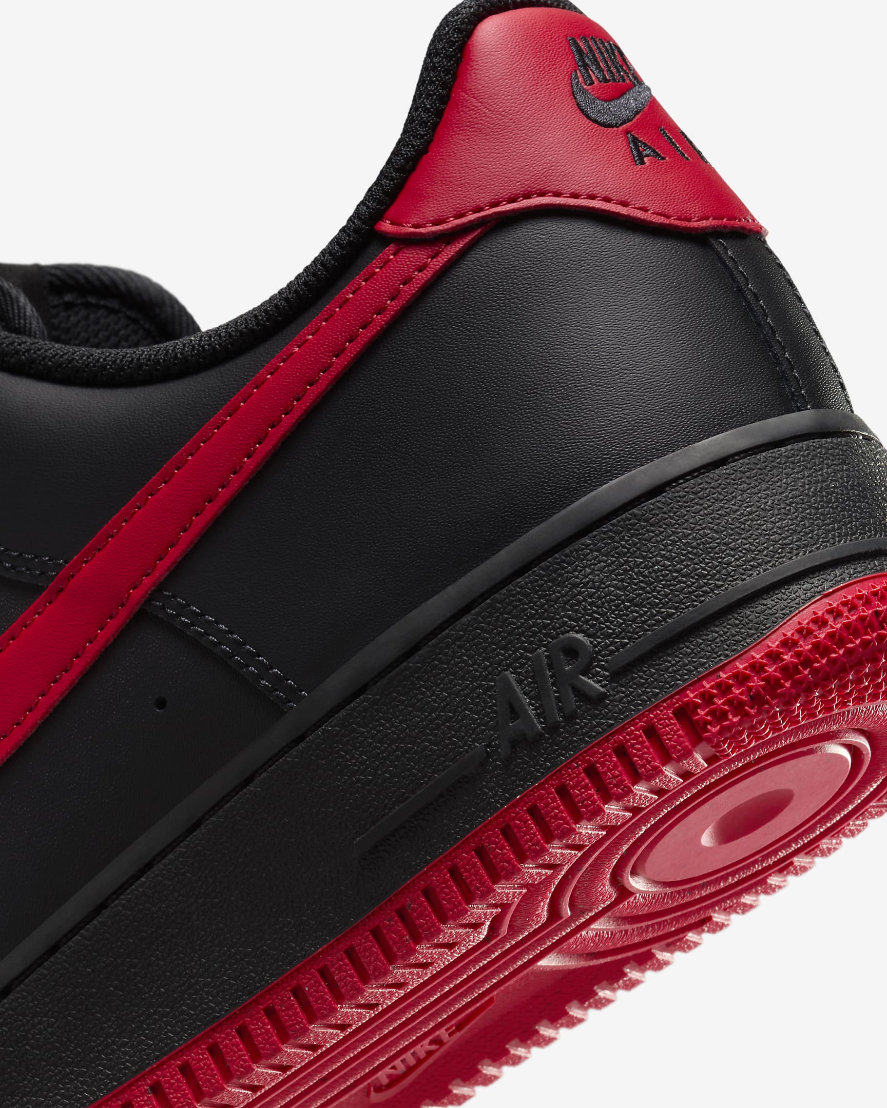 Nike Air Force 1 '07 Men's Shoes - Black/Black/University Red