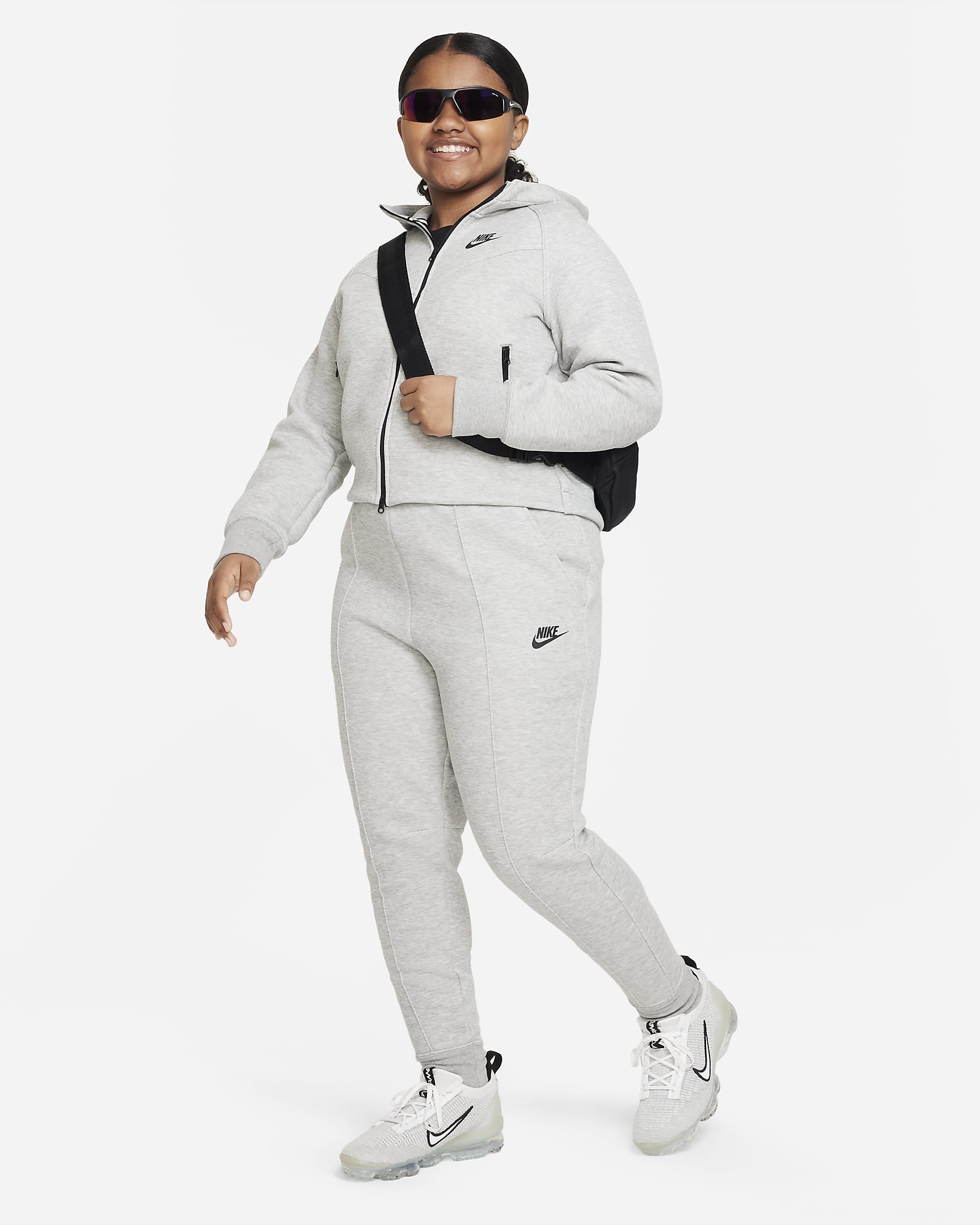 Nike Sportswear Tech Fleece Big Kids' (Girls') Full-Zip Hoodie ...