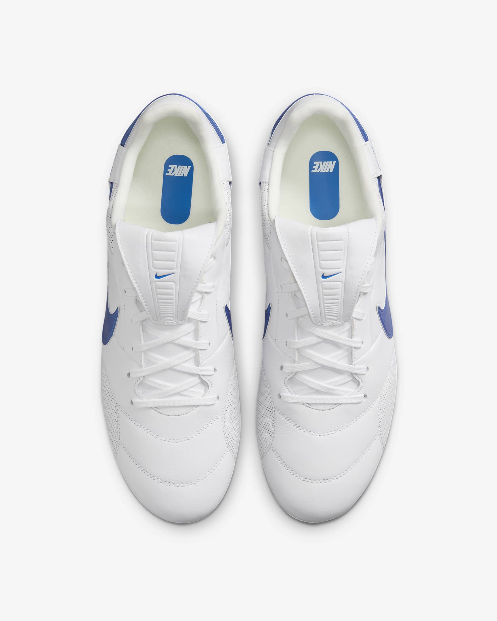 Fotbollssko för gräs Nike Premier 3 med lågt skaft - Vit/Signal Blue