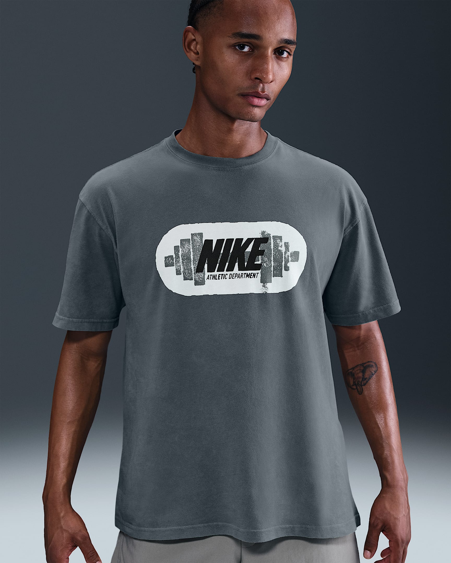Playera de entrenamiento de tenis Max90 para hombre Nike - Gris humo