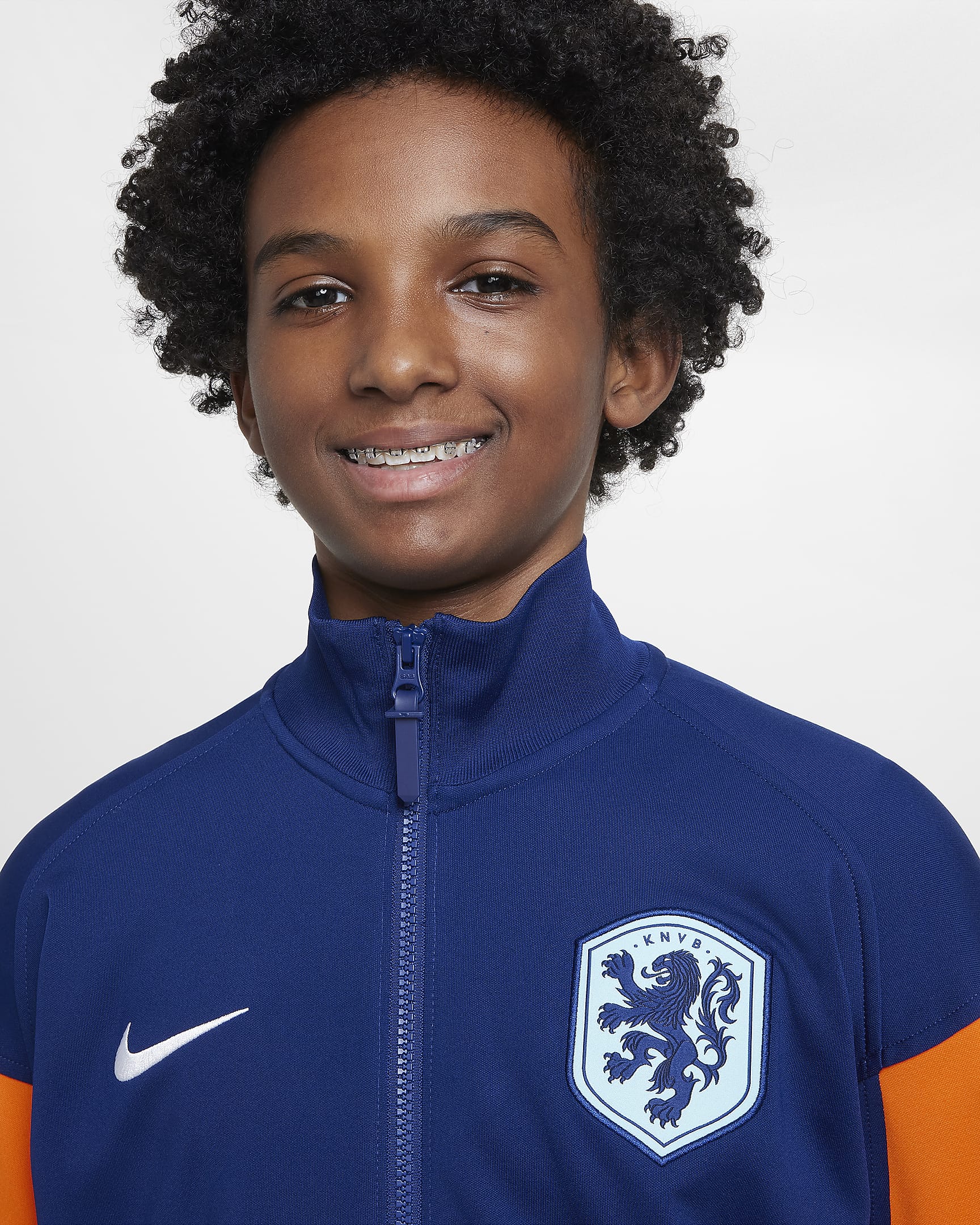 Netherlands Academy Pro Older Kids' Knit Football Jacket. Nike HR