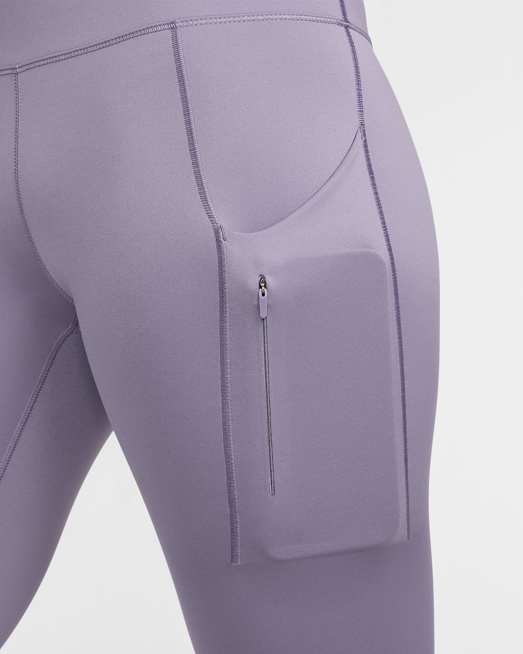 Nike Go leggings i full lengde med fast støtte, høyt liv og lommer til dame  - Daybreak/Svart