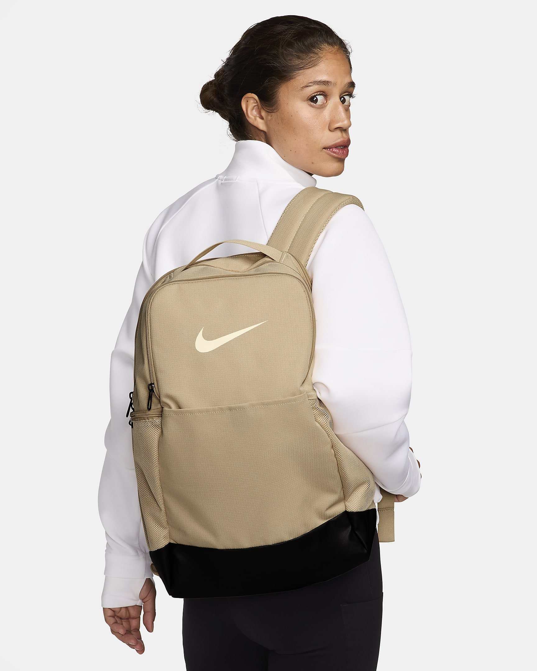 Nike Brasilia 9.5 Training Backpack (Medium, 24L) - Sesame/Black/Pale Ivory