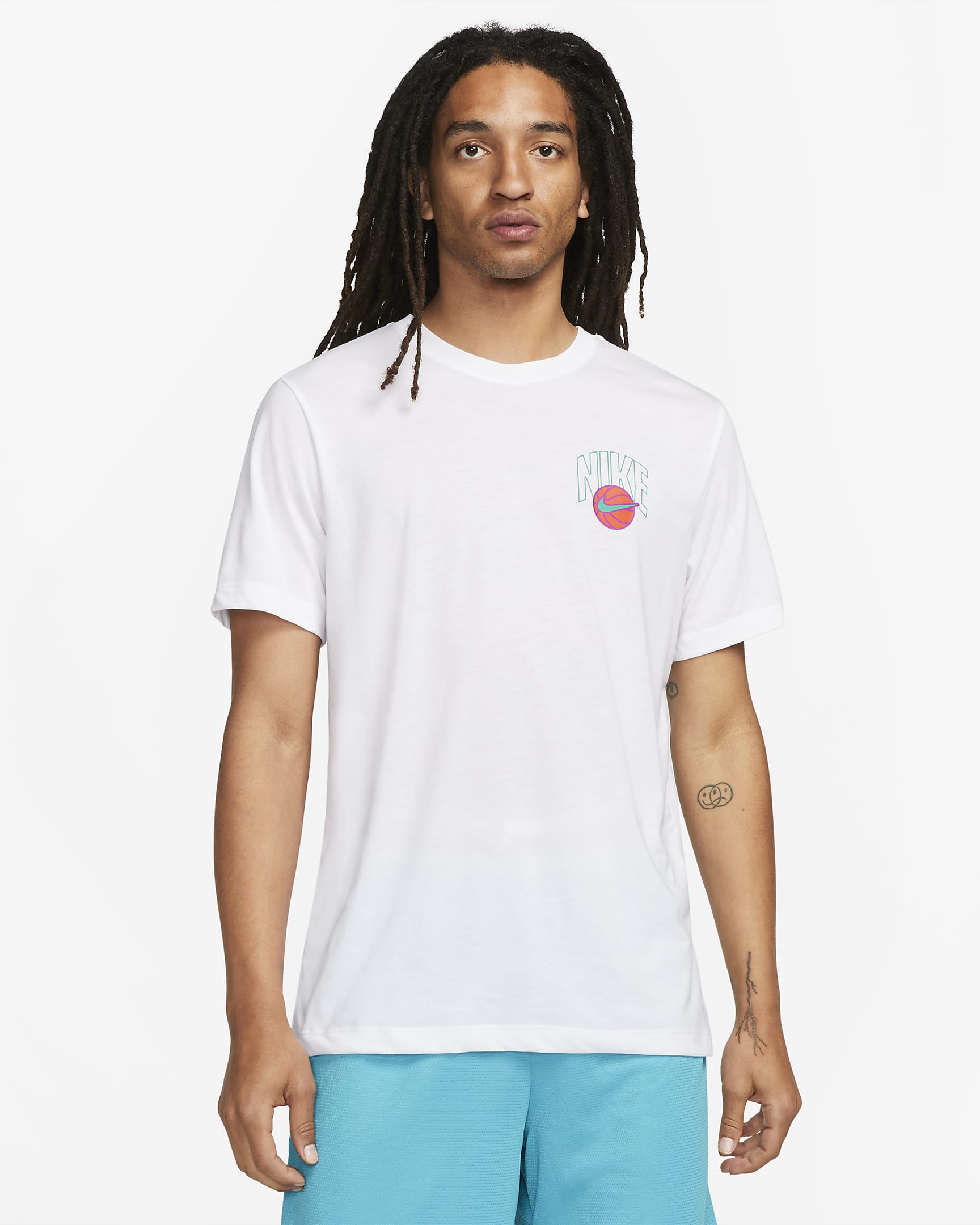 ナイキ Dri-FIT メンズ バスケットボール Tシャツ - ホワイト