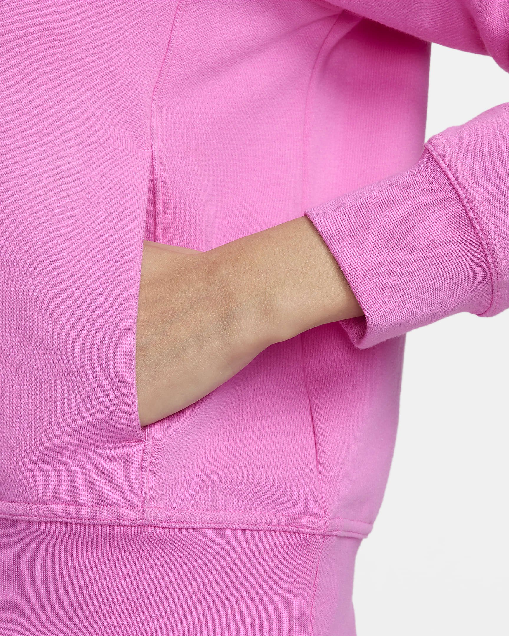 Nike Dri-FIT One Women's Full-Zip French Terry Hoodie - Playful Pink/White