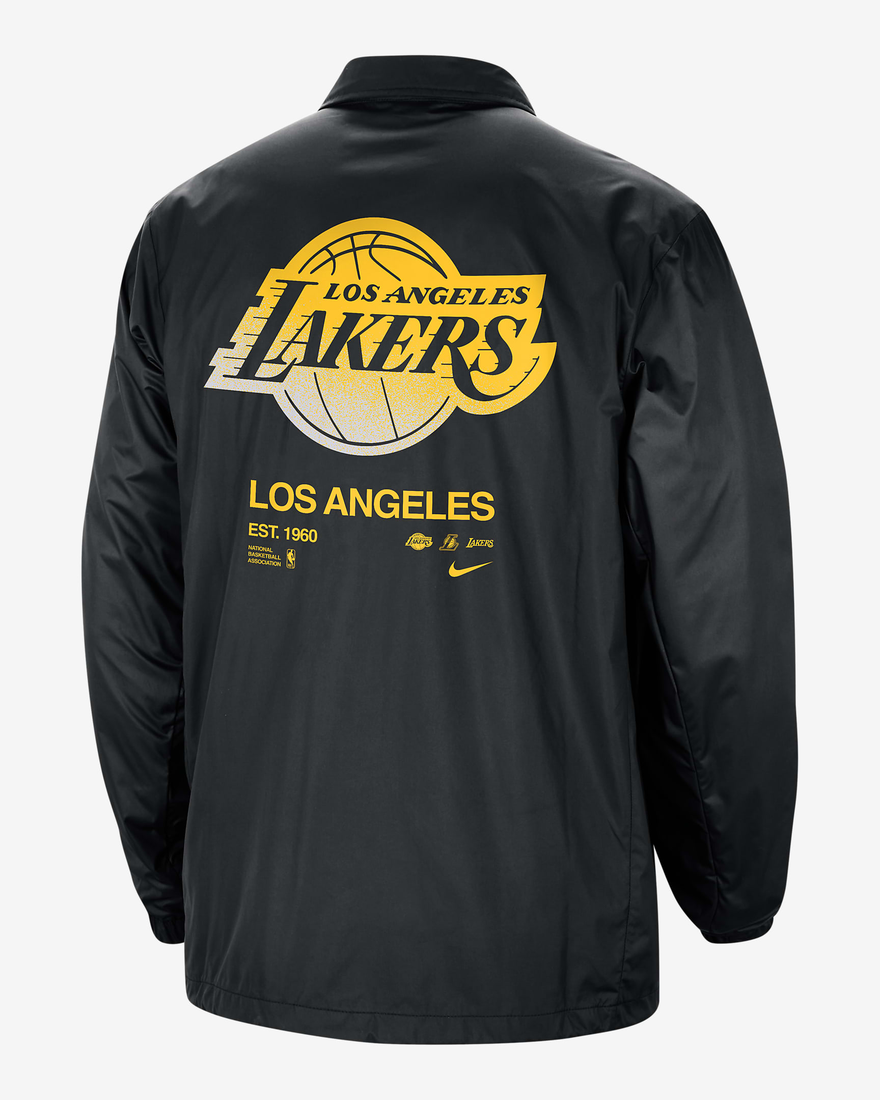 Chamarra de entrenador de la NBA Nike para hombre Los Angeles Lakers Courtside - Negro/Negro/Blanco