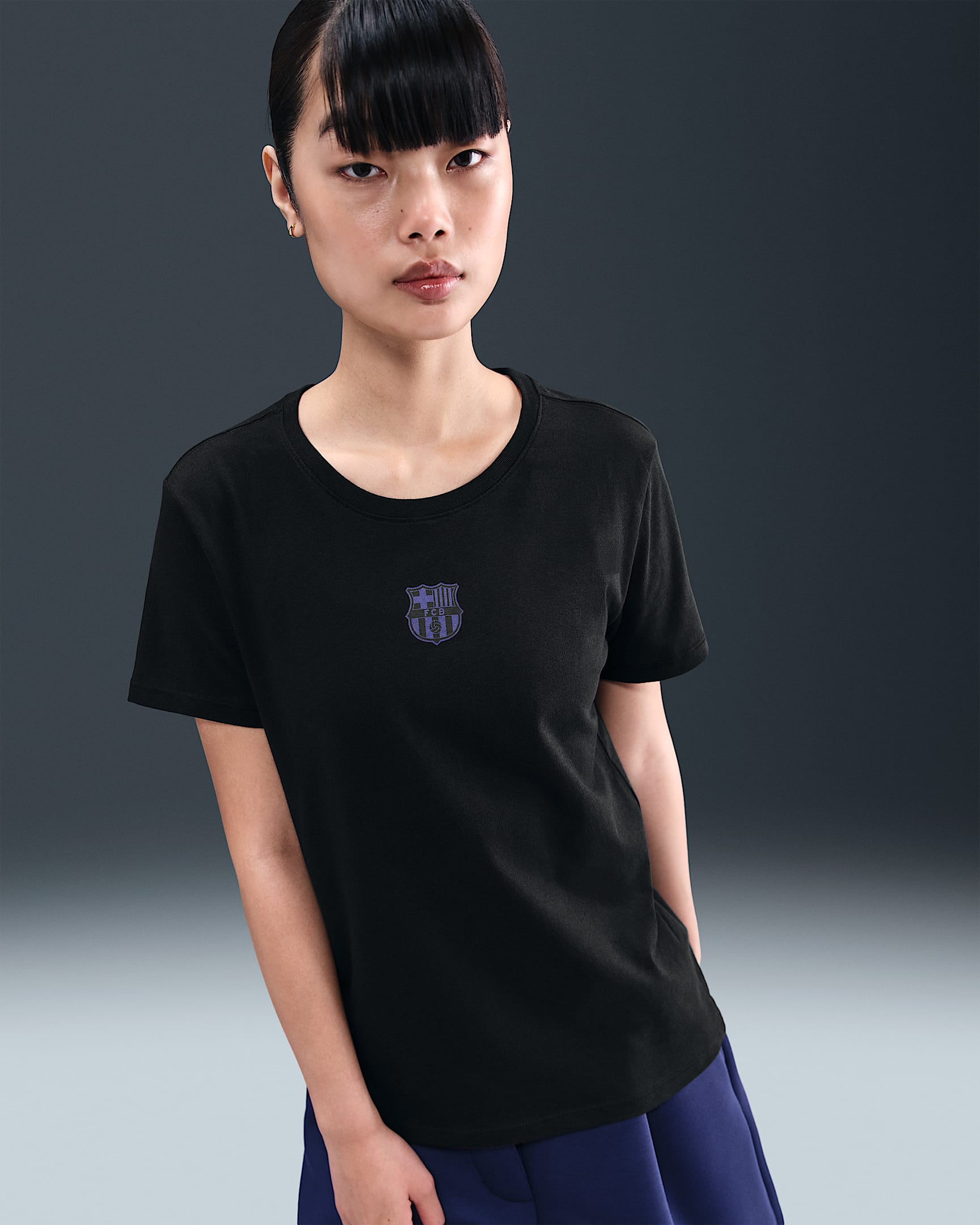 FC Barcelona Nike fotball-T-skjorte til dame - Svart