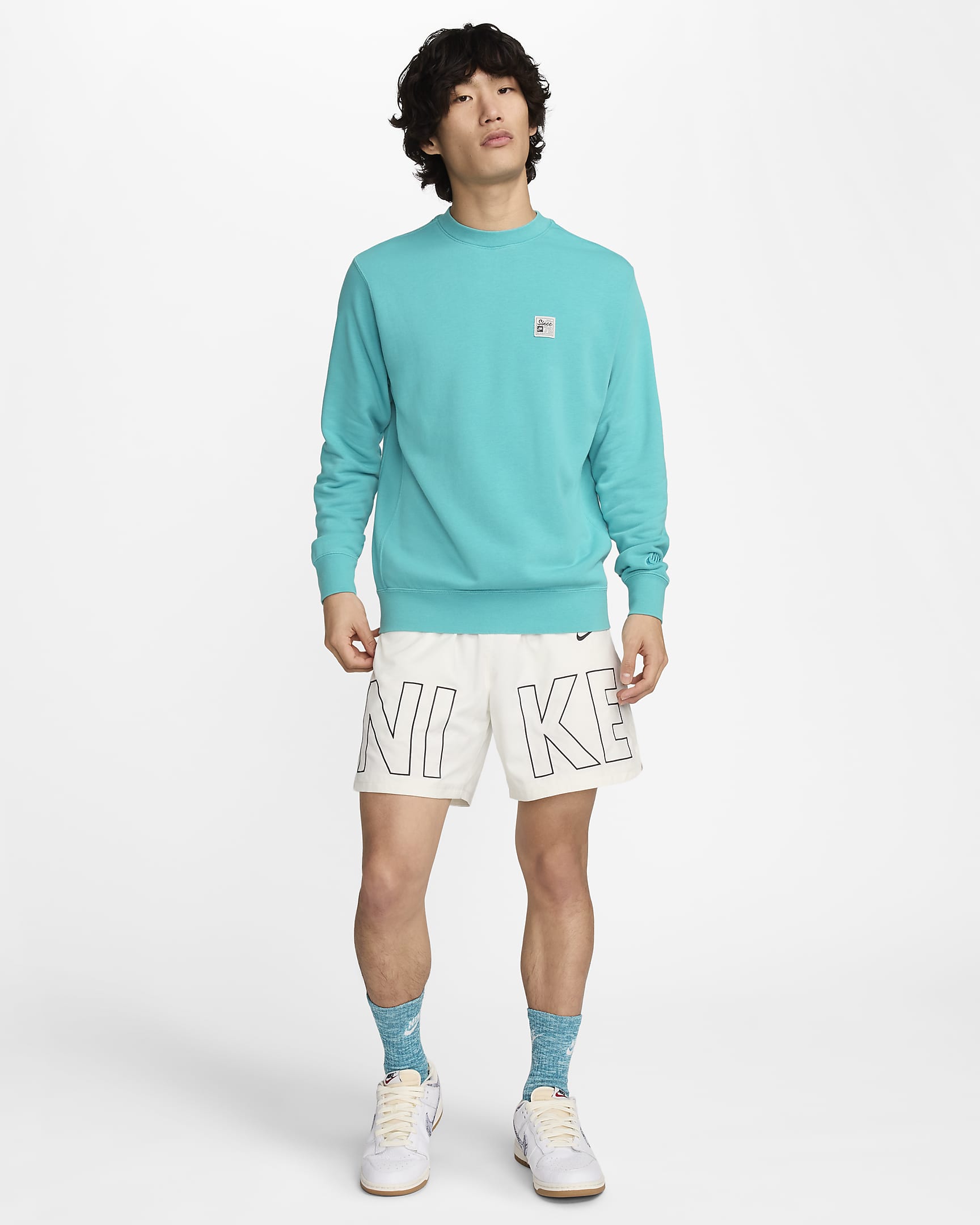 Nike Sportswear Men's Crew-Neck French Terry Sweatshirt - Teal Nebula/Teal Nebula