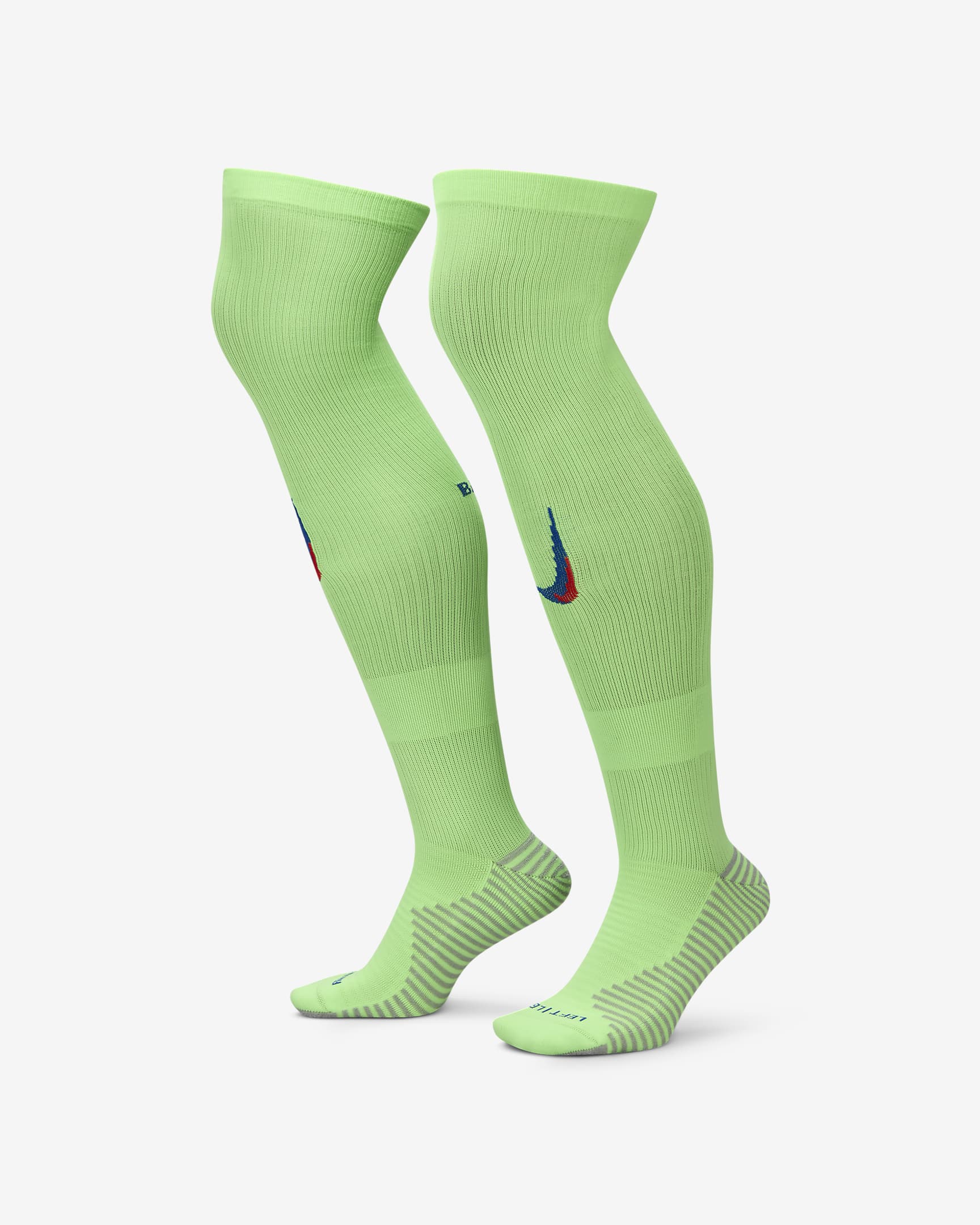 F.C. Barcelona 2024/25 Strike Third Nike Football Knee-High Sock - Lime Blast/University Red/Old Royal