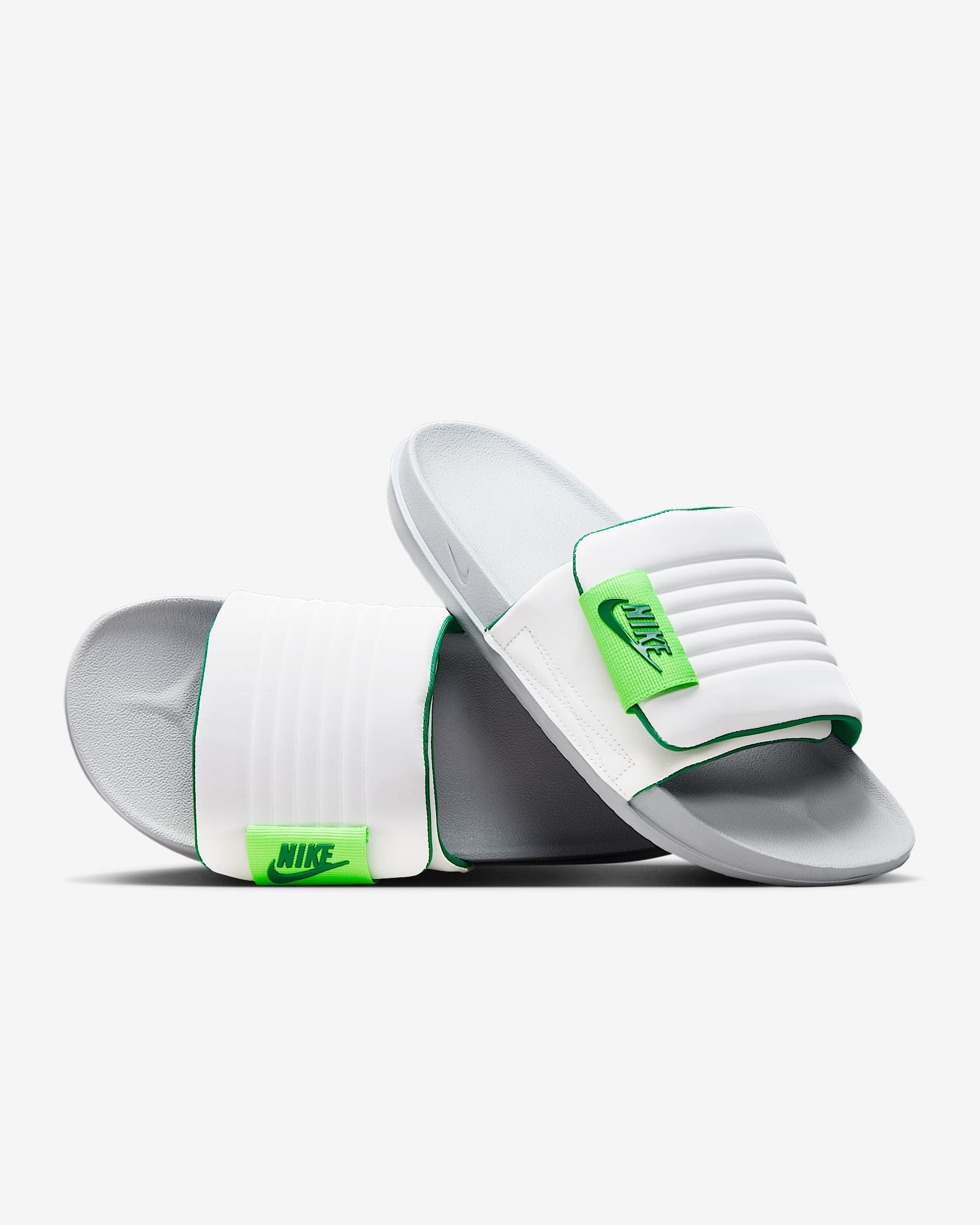 Nike Offcourt Adjust Men's Slides - Wolf Grey/Summit White/Green Strike/Malachite