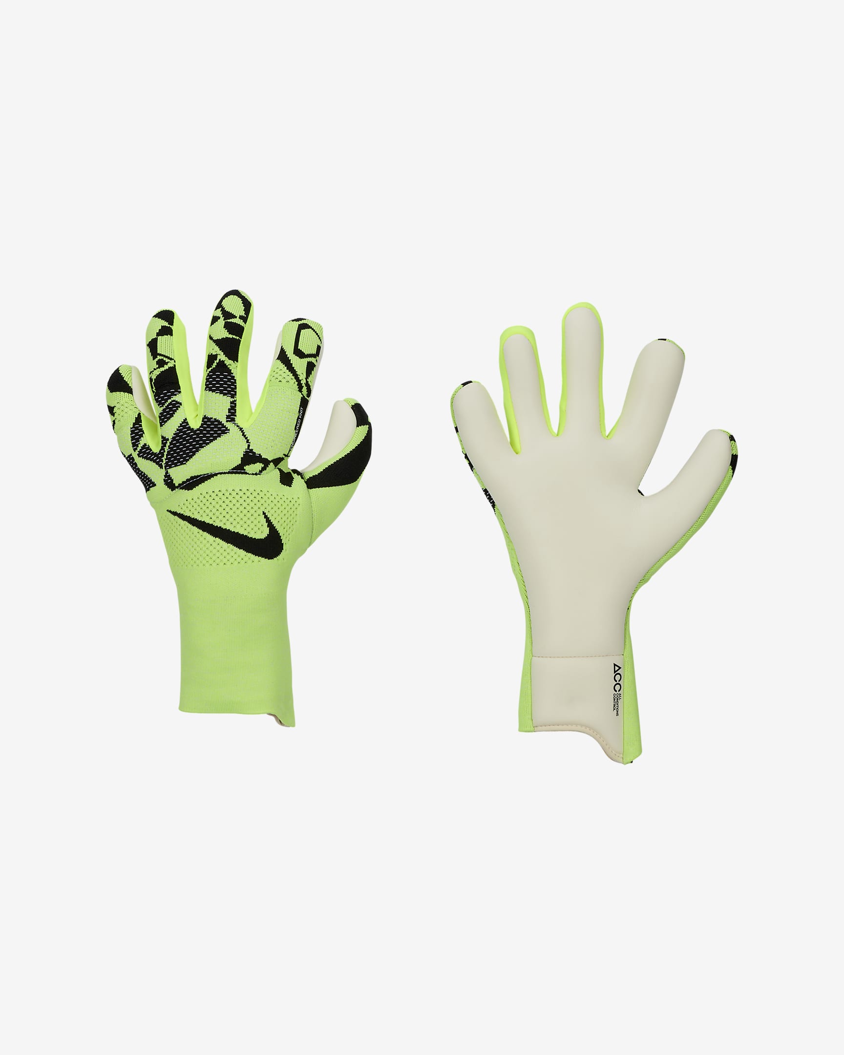 Gants de gardien de but Dynamic Fit Nike Vapor - Volt/Barely Volt/Noir